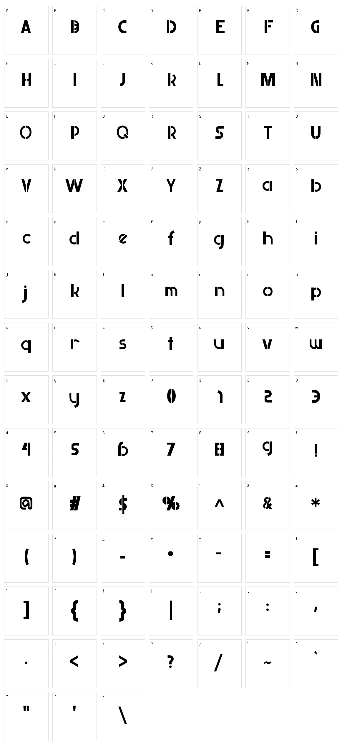 Retailistic Character Set