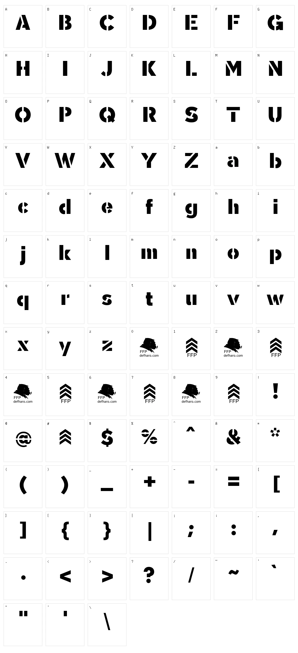 Sargento Gorila Character Set