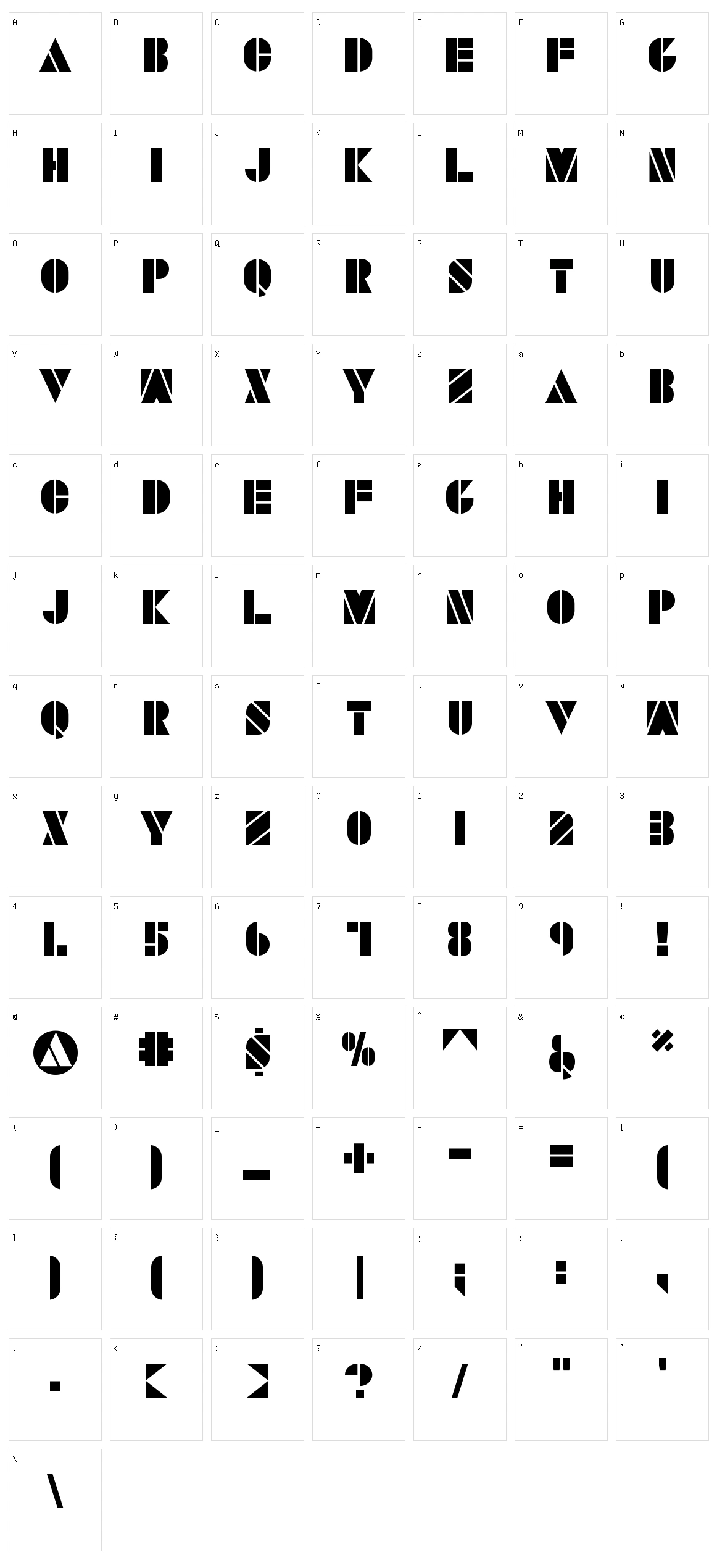 Savaro Stencil Character Set