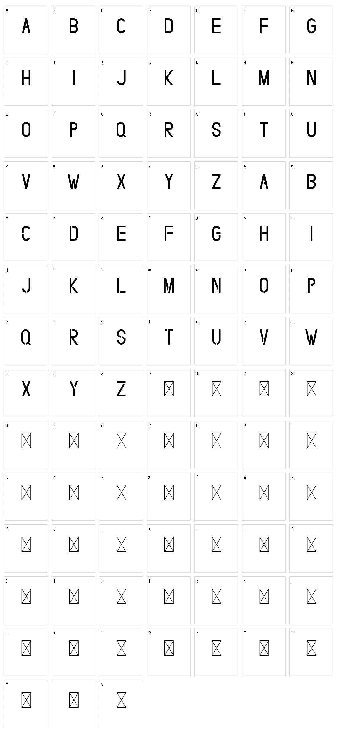 Selvillia Dreamer Sans Character Set