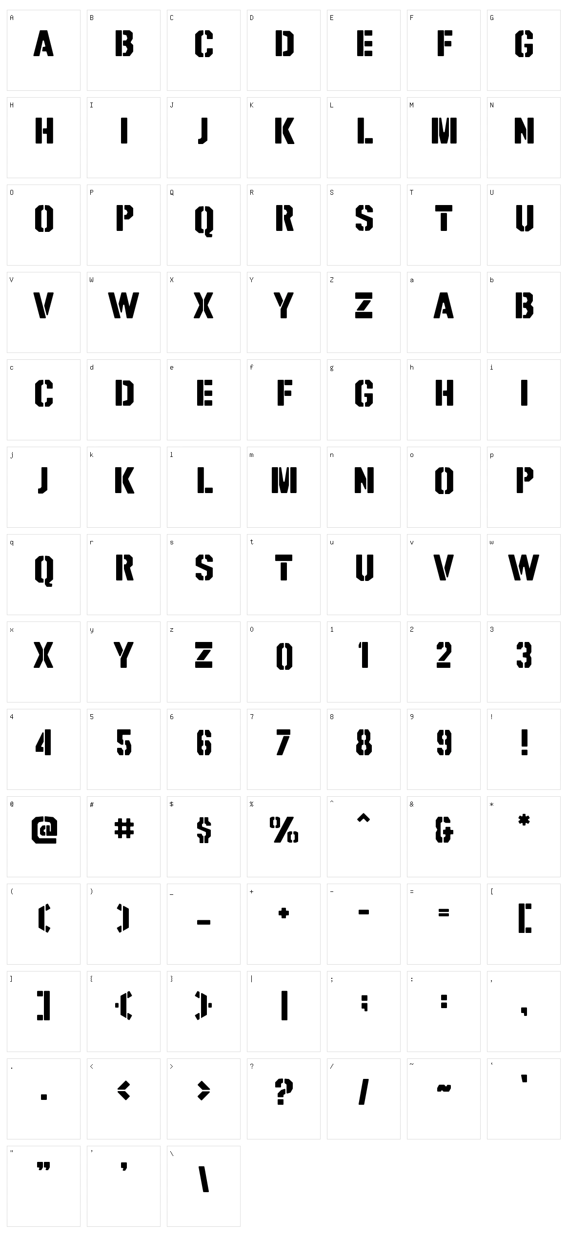 SGT Jhon O Character Set