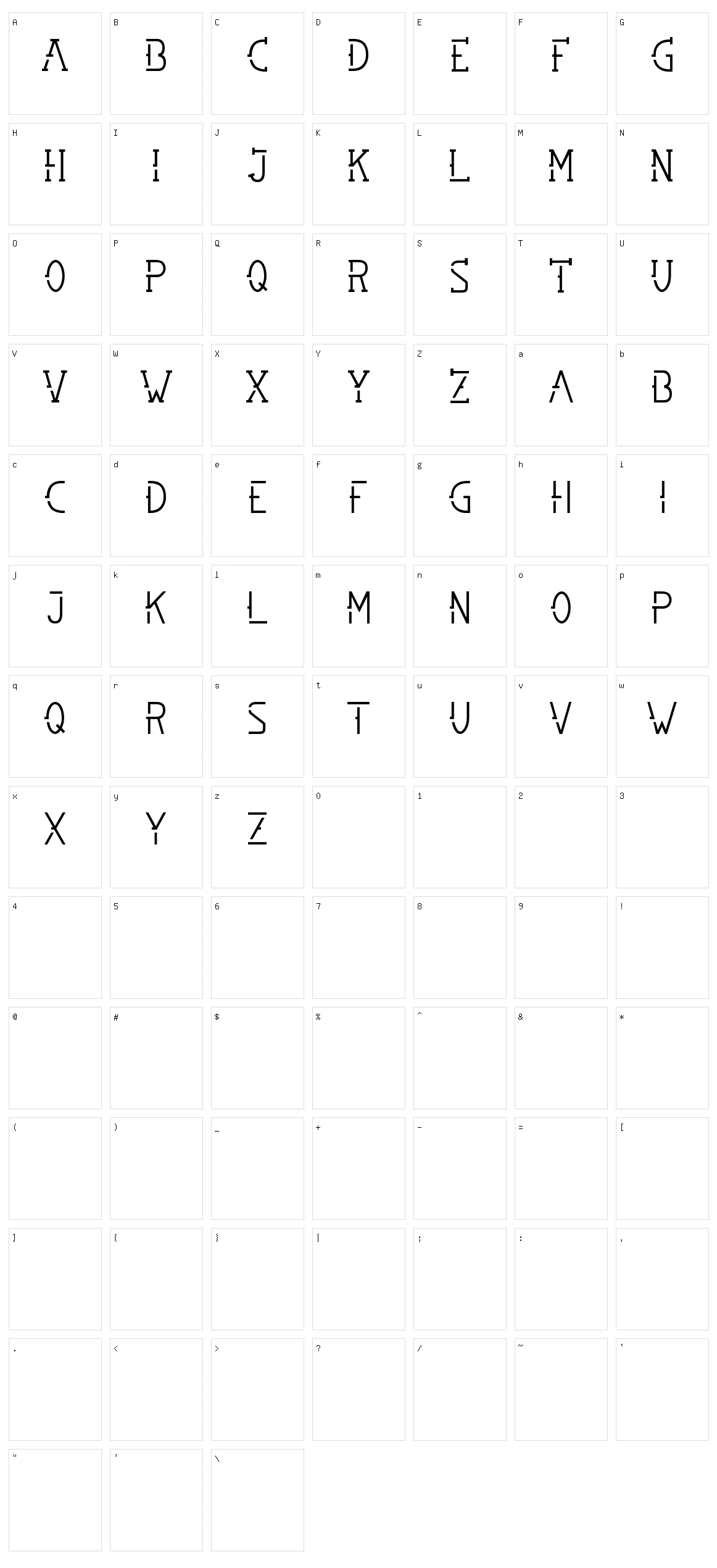 SMBRN Character Set