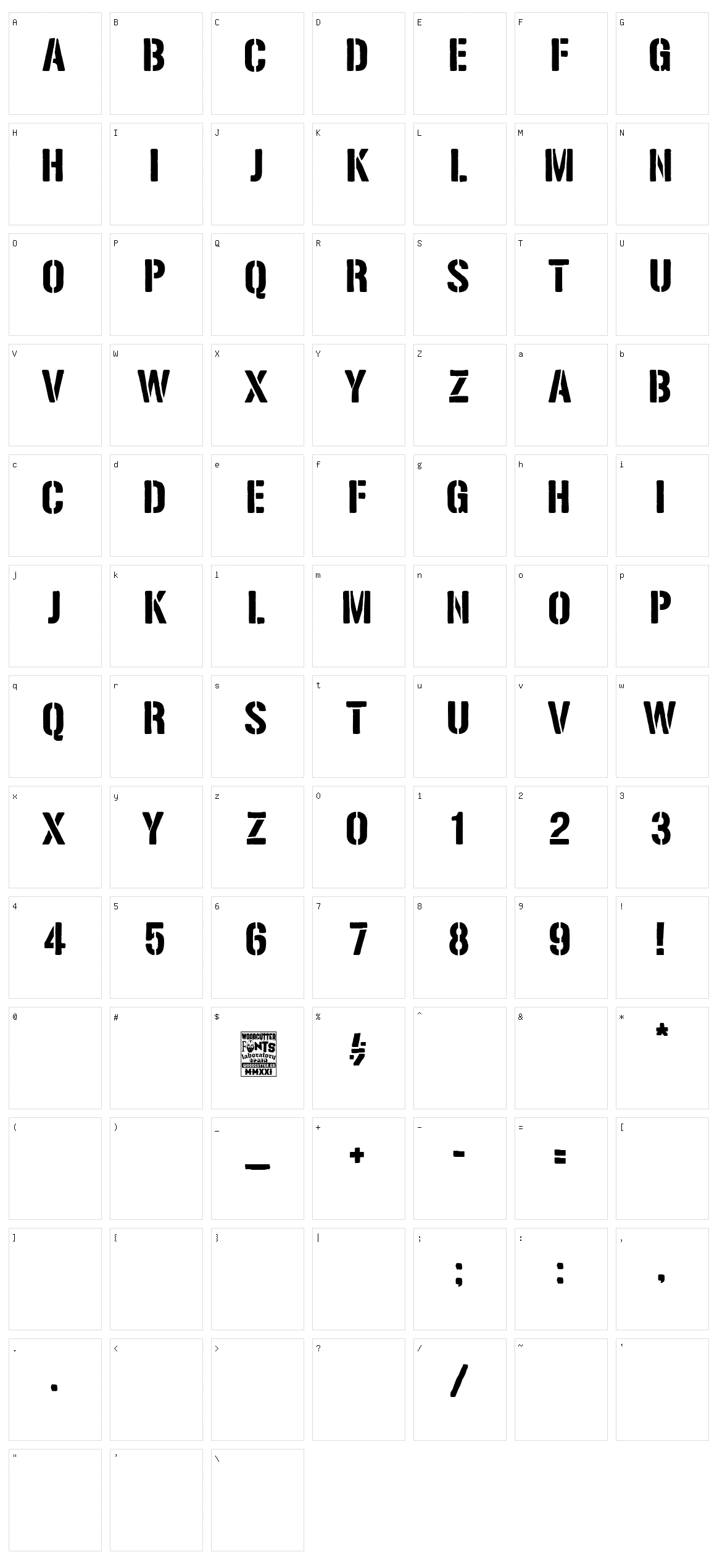 Solid Stencil 2023 Character Set