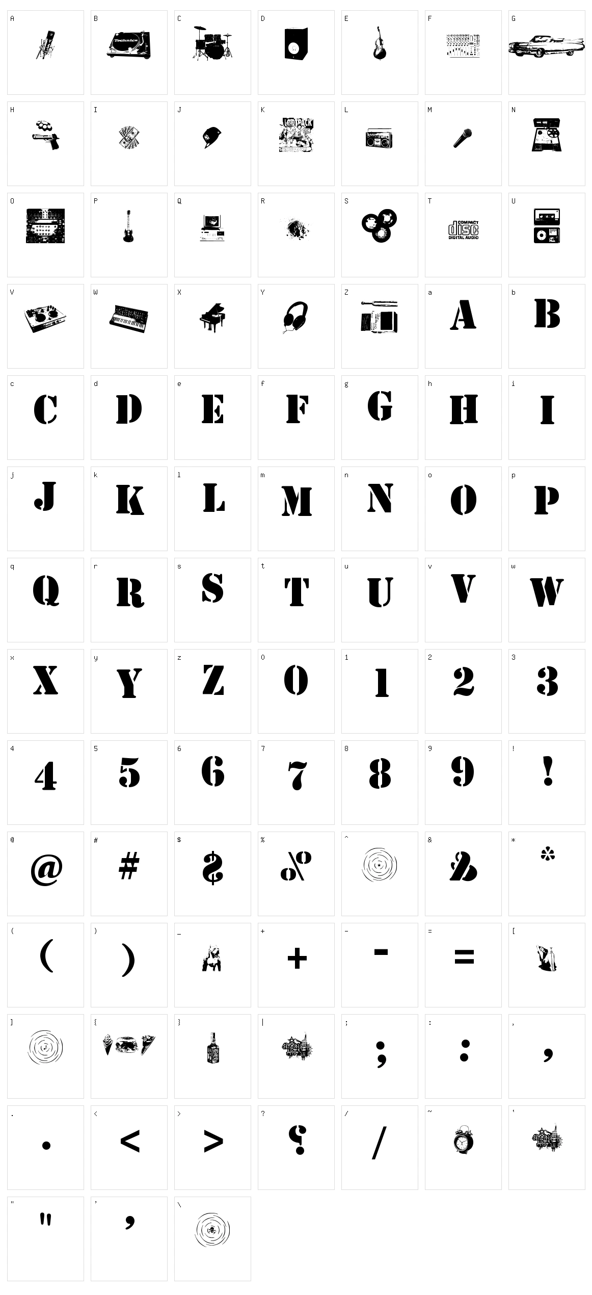 Soundpieces Character Set