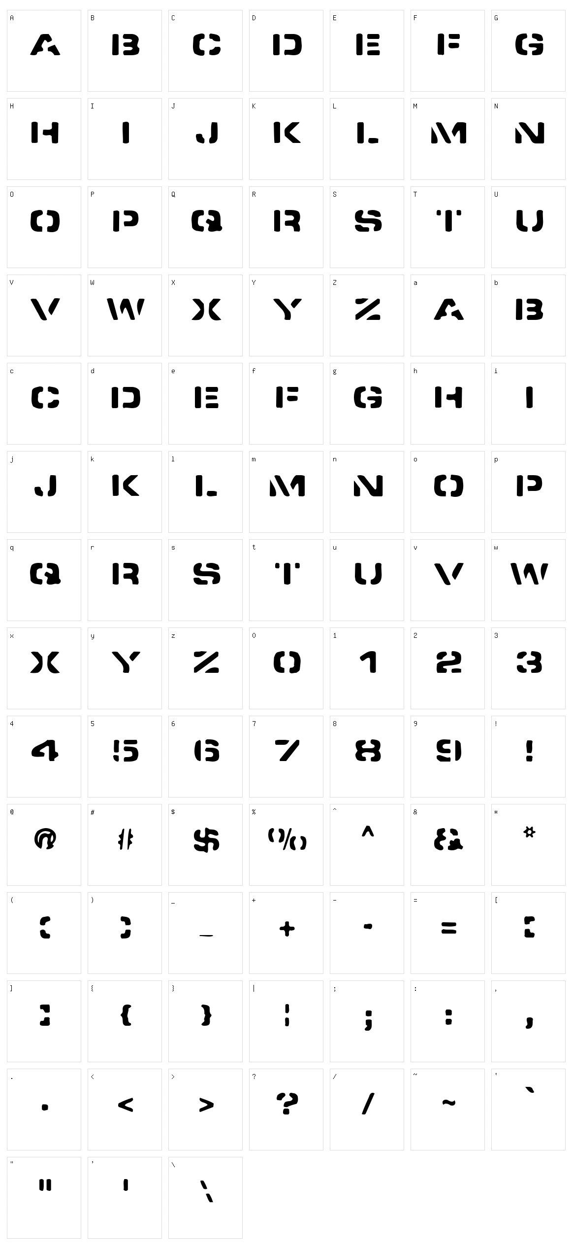 Spacedock Stencil Character Set