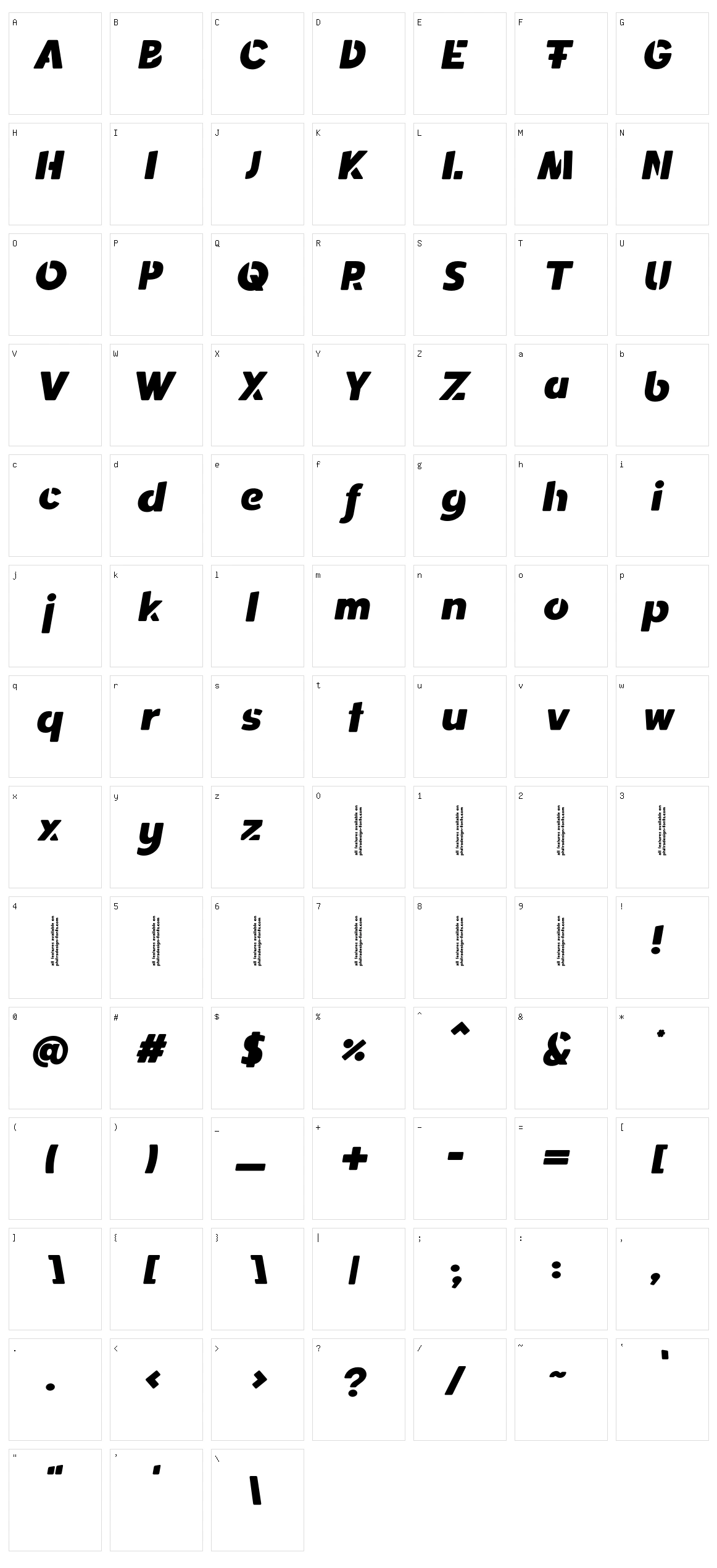 Spotlight Stencil Character Set