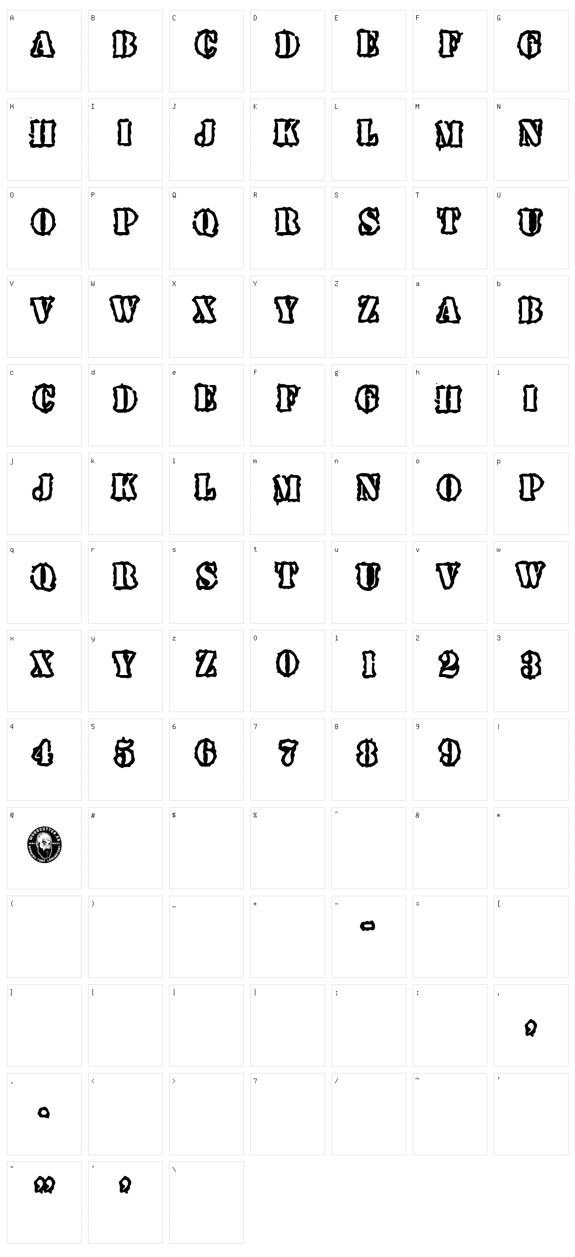 Spray Army Division Character Set