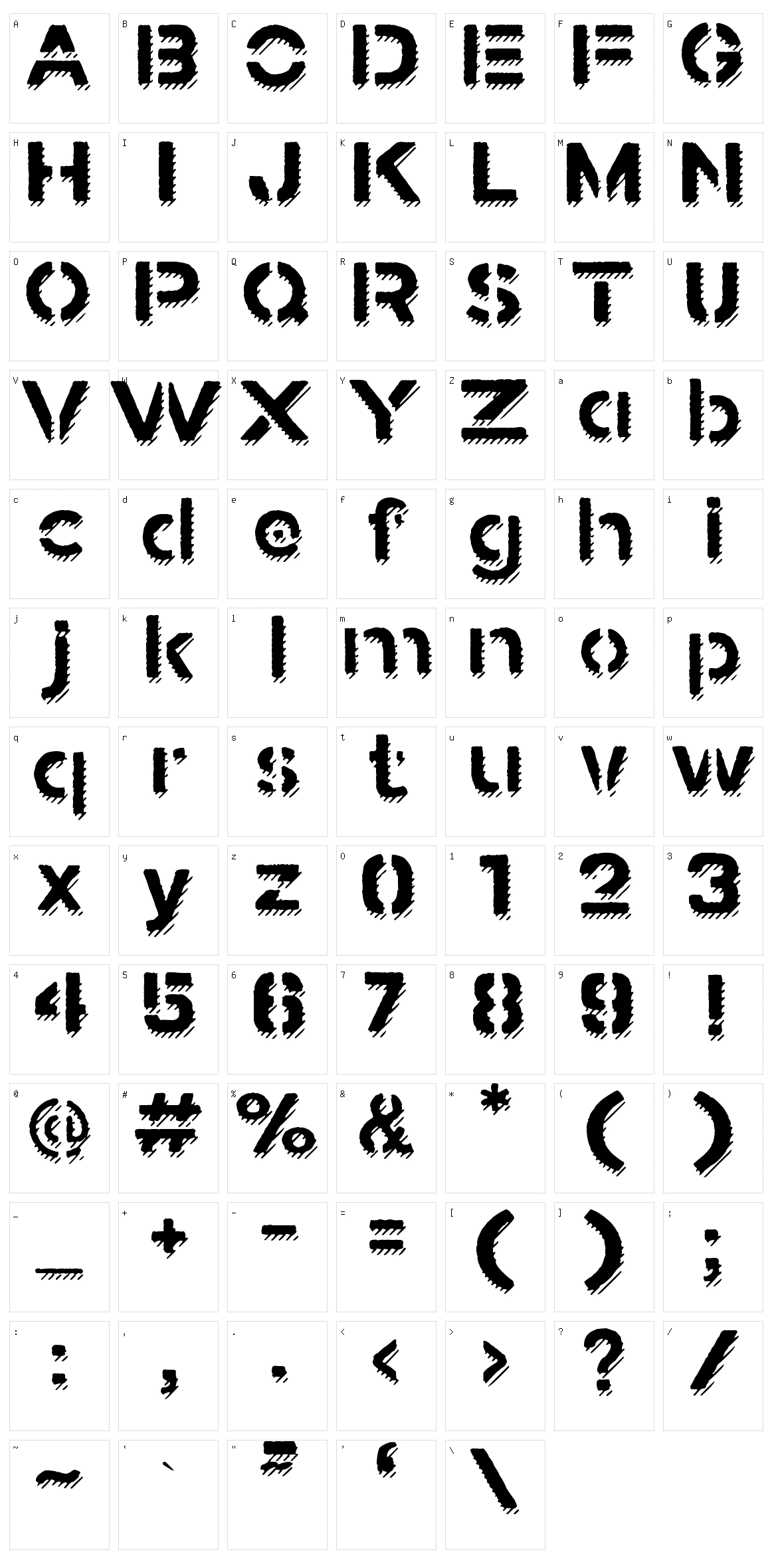 Stamped Navy Character Set