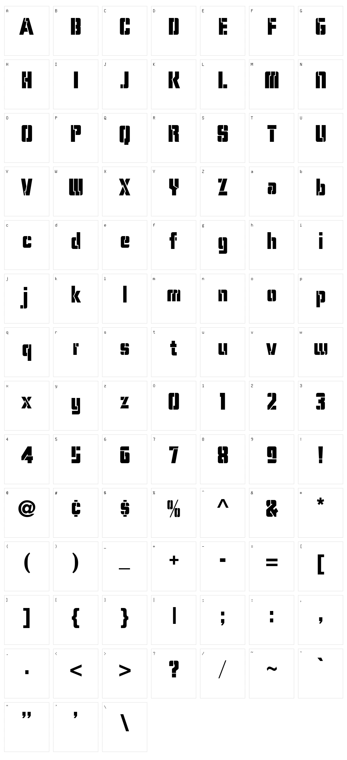 Stencil Camera Character Set