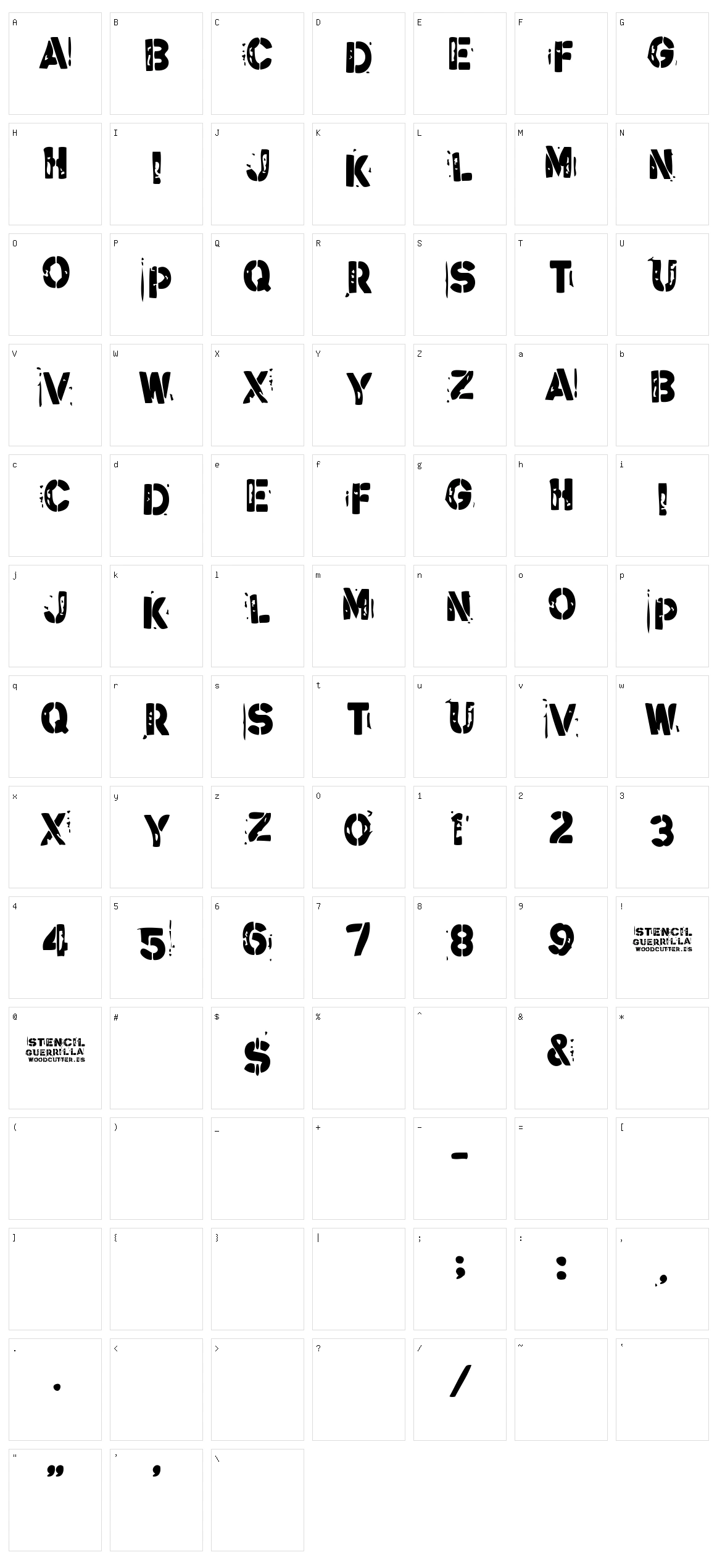 Stencil Guerrilla Character Set