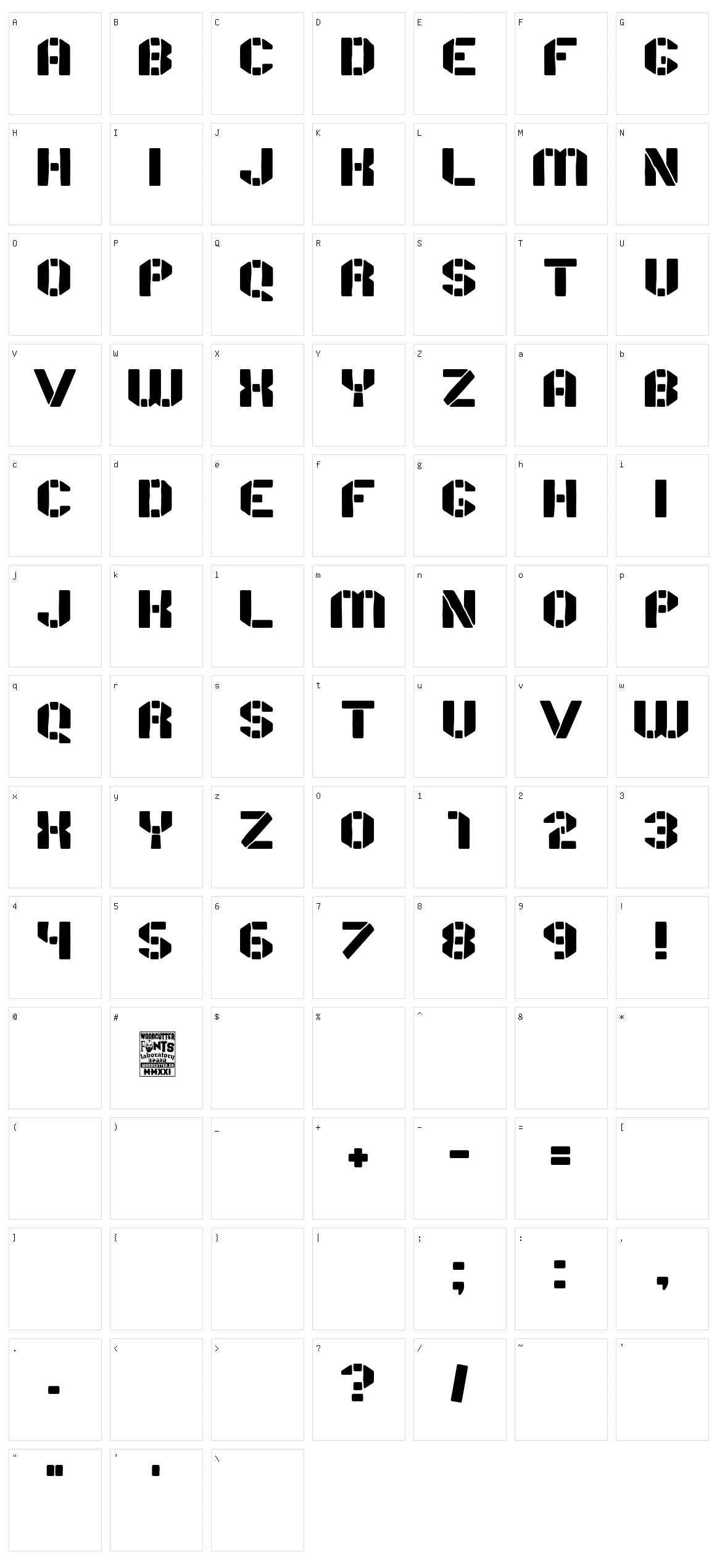 Stencil Paper Character Set