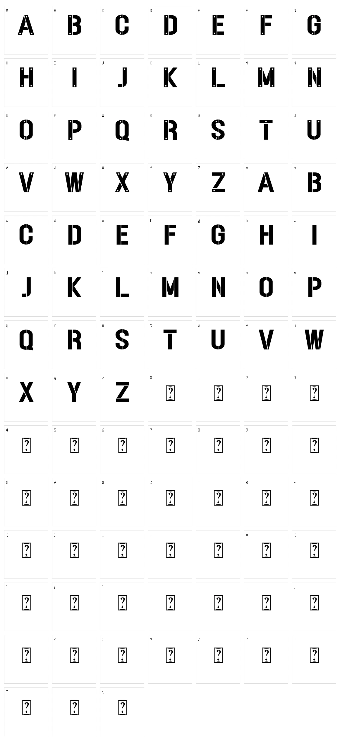 Stenciland Character Set