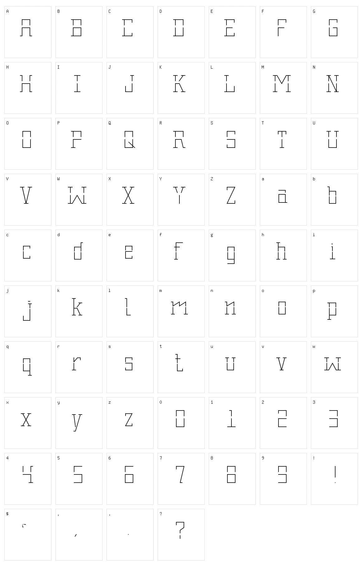 Stenciles Character Set