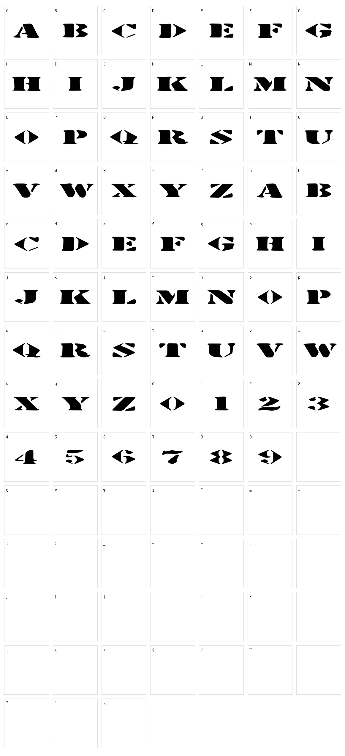 Stenciltration Character Set