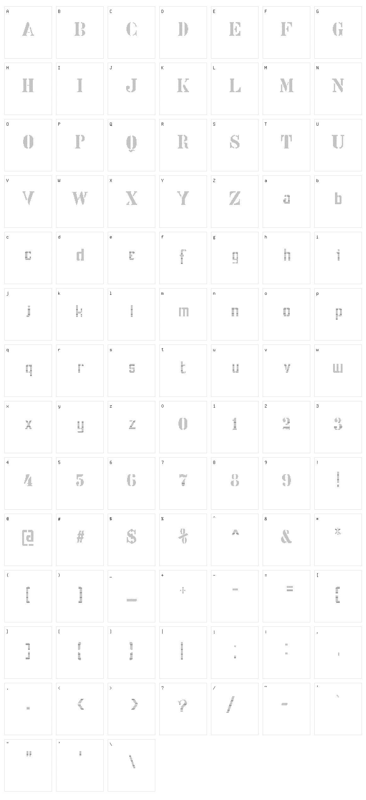 Stencix Character Set