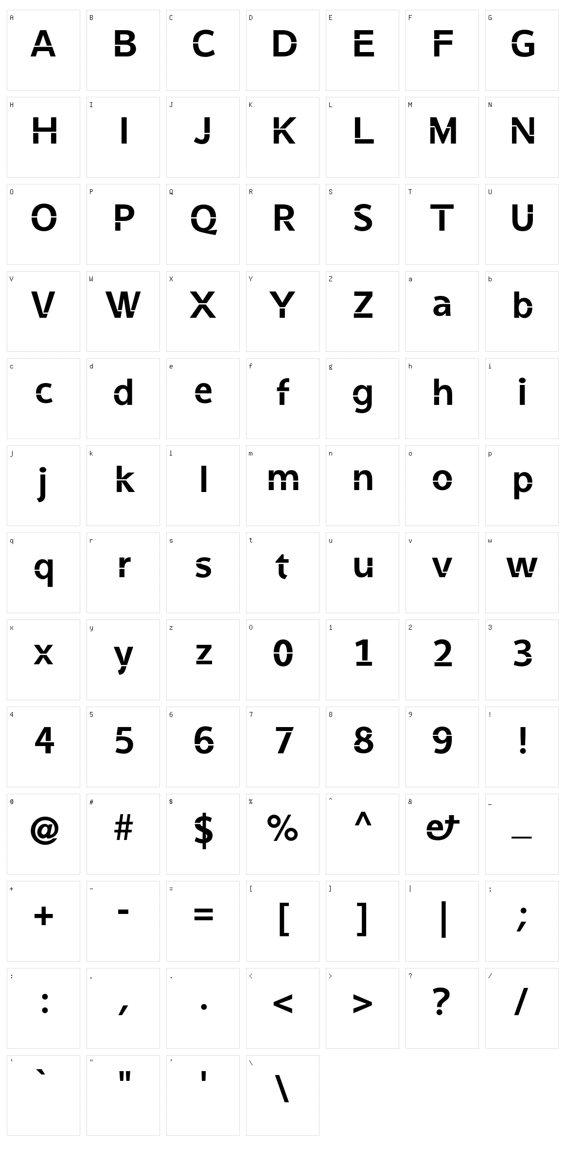 Stenha Character Set