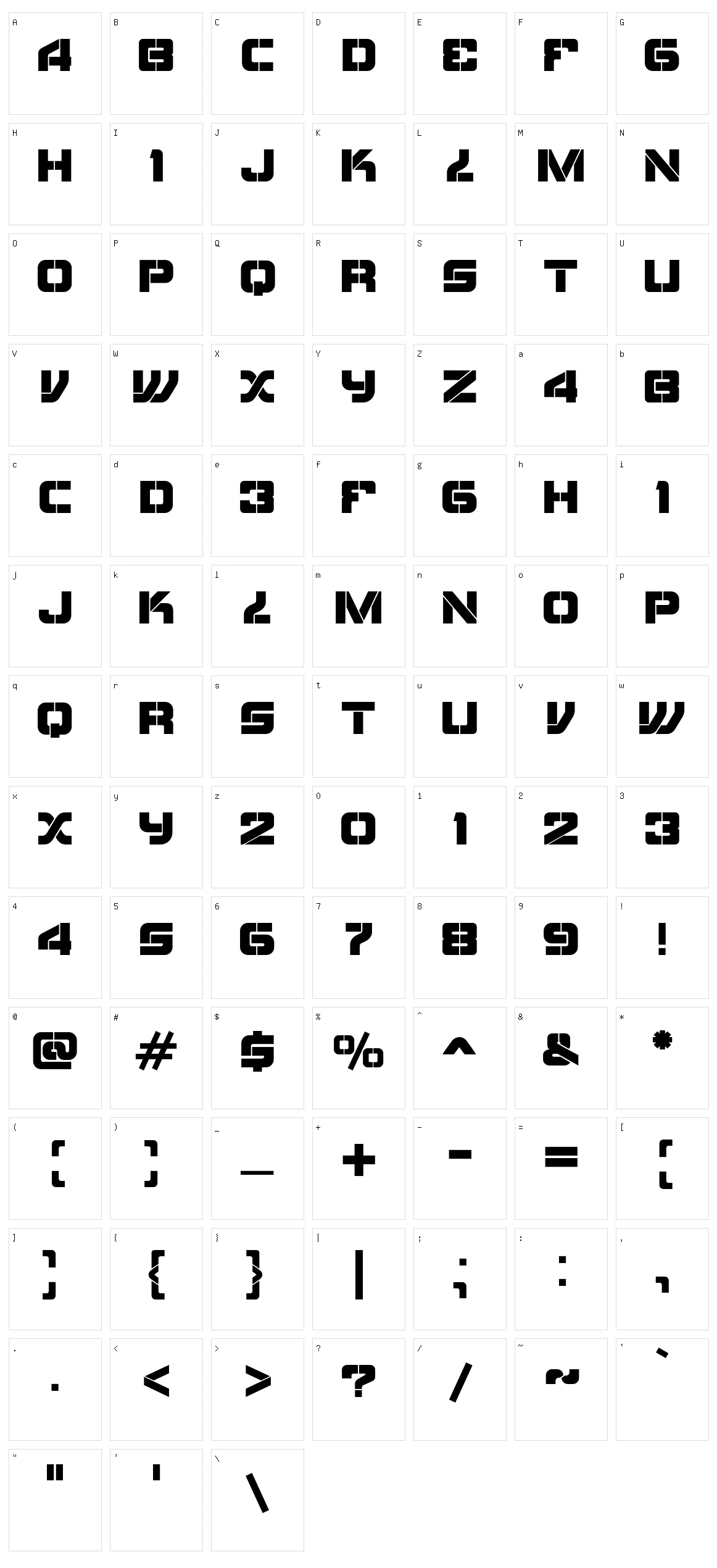 Taku Character Set