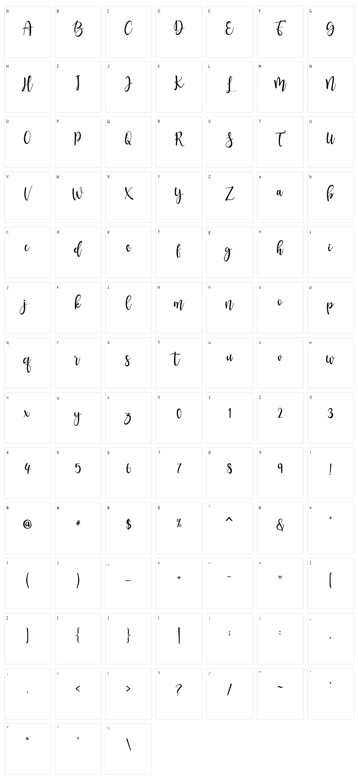 Salwa Script Character Set