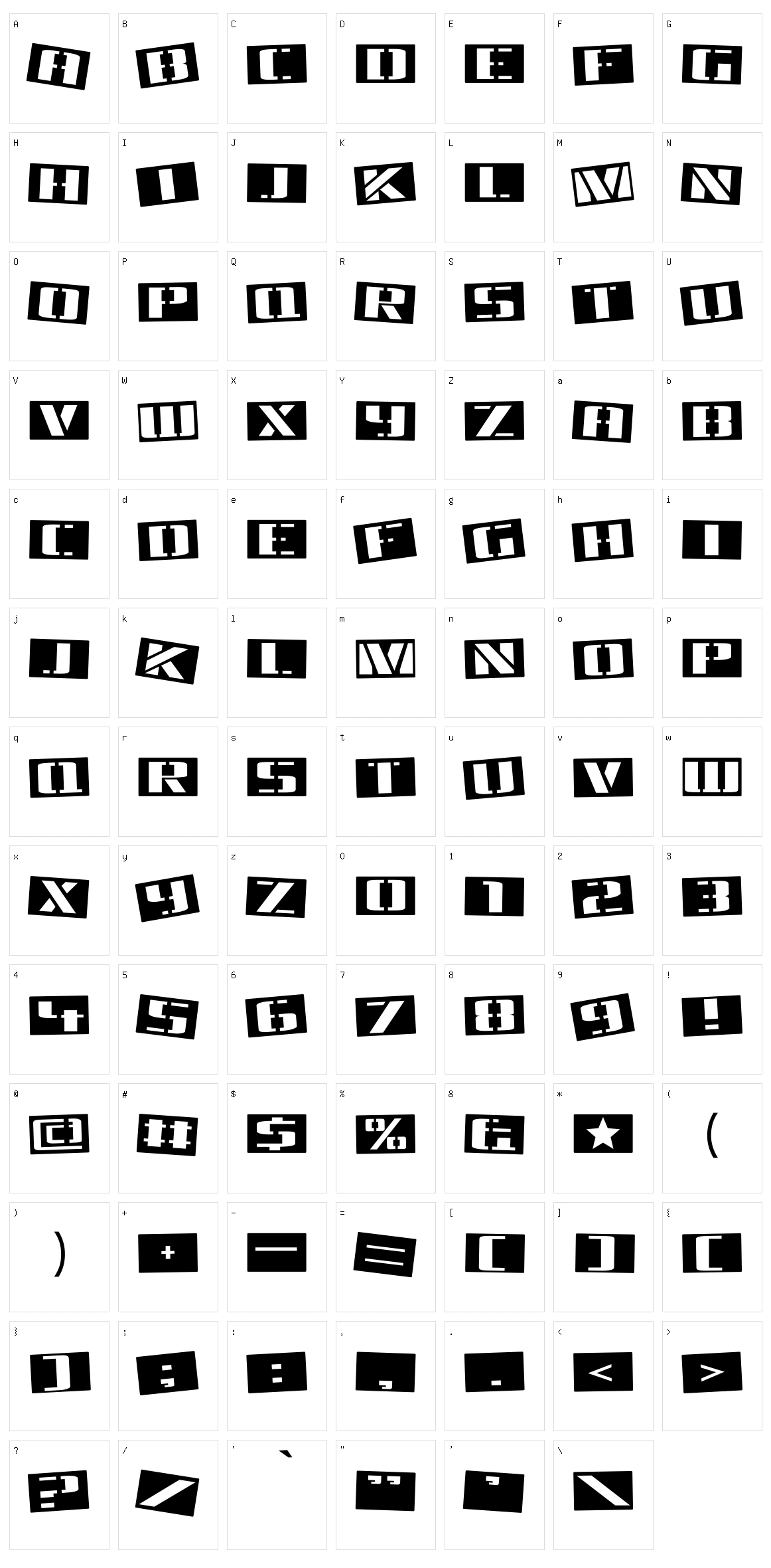 Tinsnips Character Set