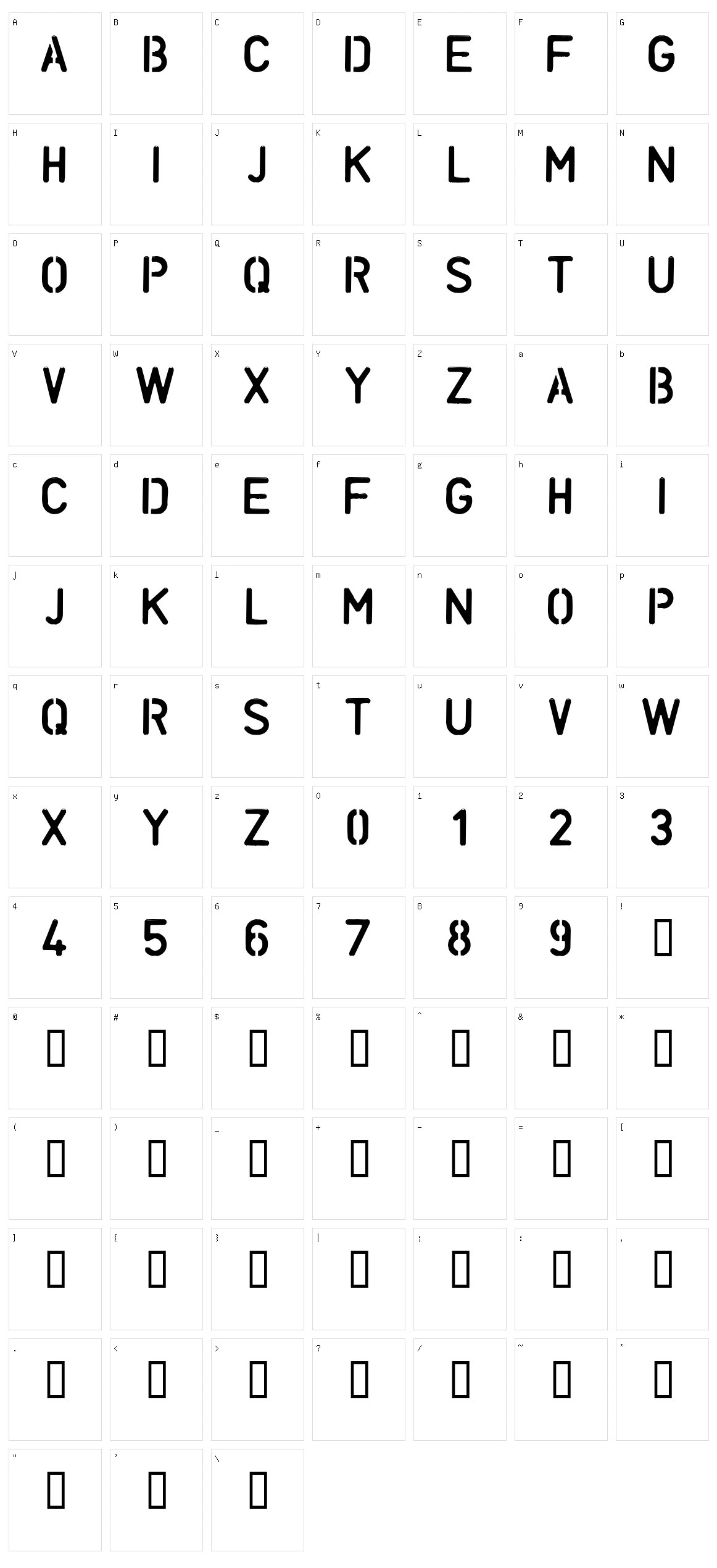 Unconform Round Character Set