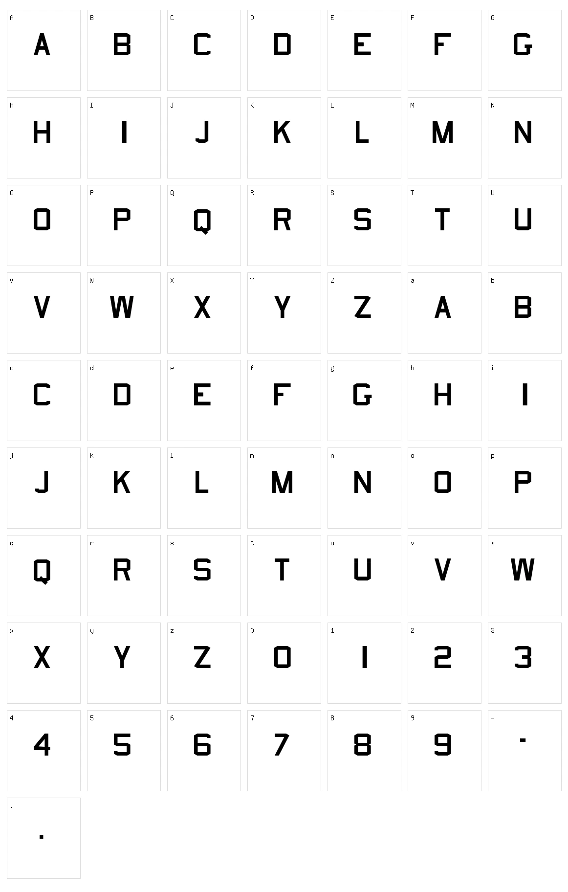 USN Stencil Character Set
