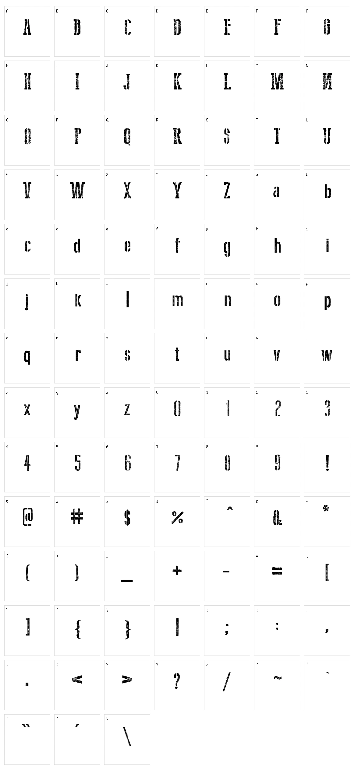 USSR Army Character Set