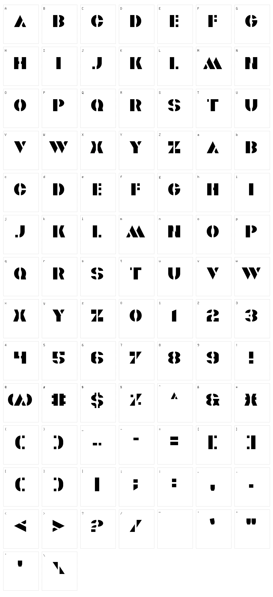 Valiant Character Set