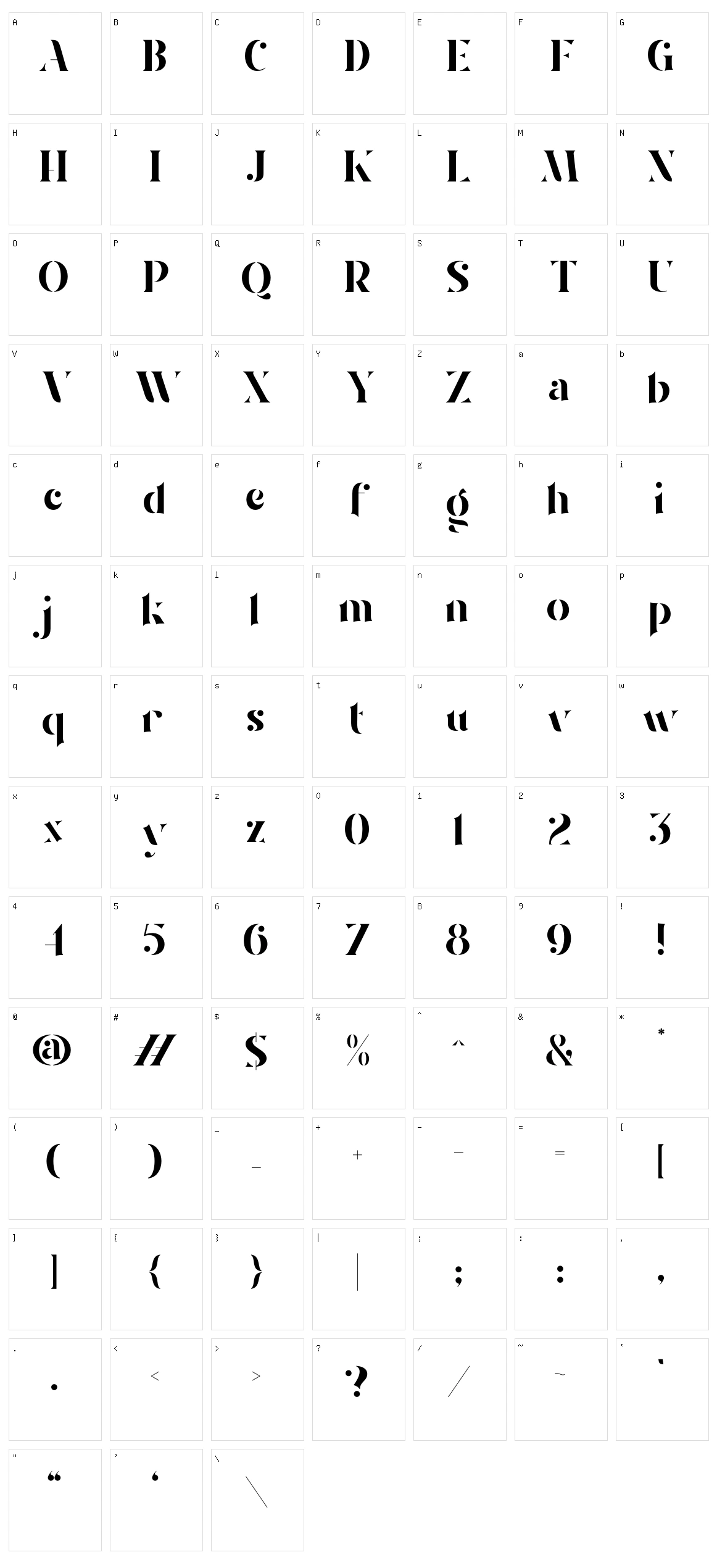 Wangi Character Set