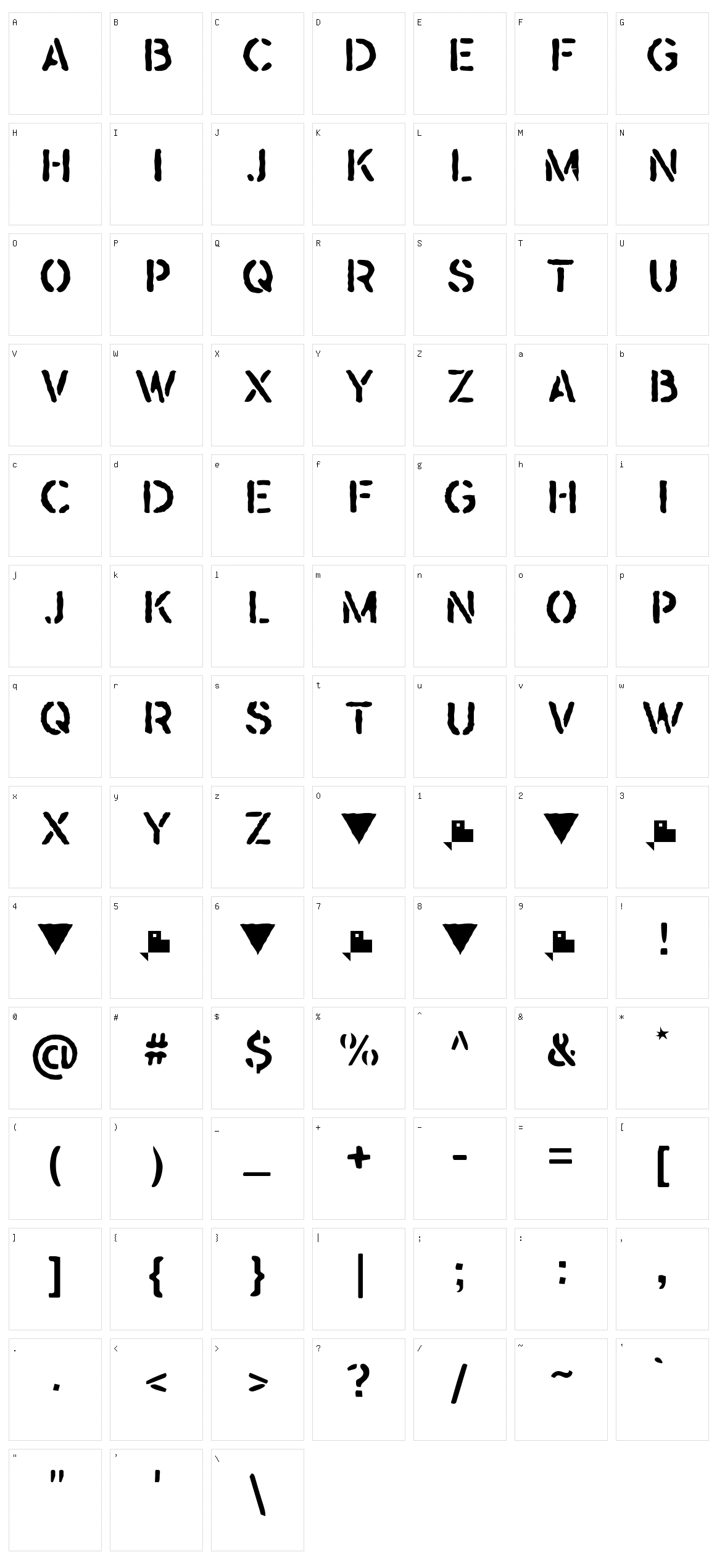 Warover Character Set