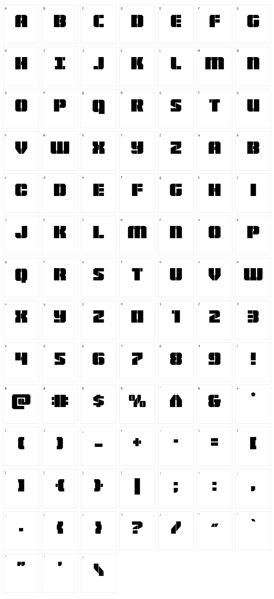 Warpthruster Character Set