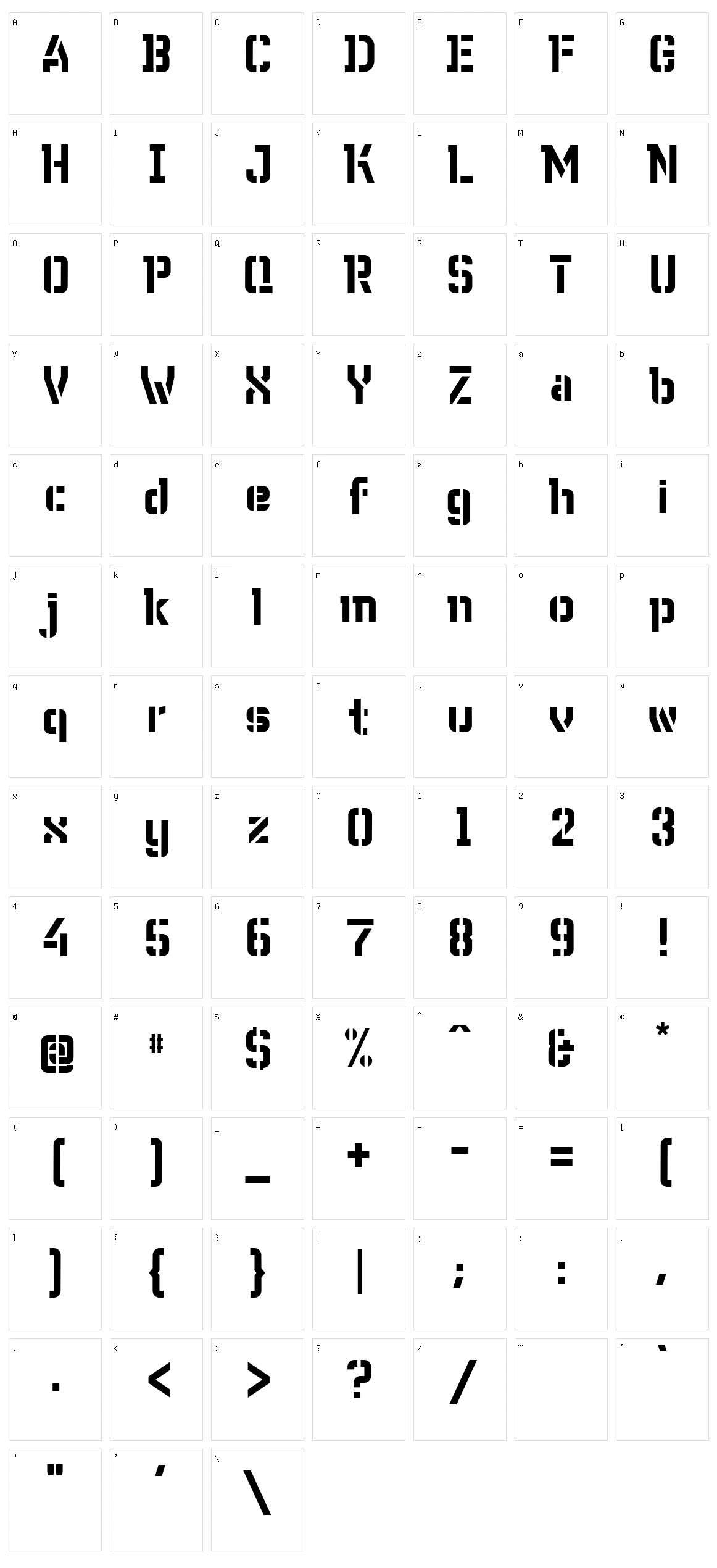 WC Wunderbach Bta Character Set