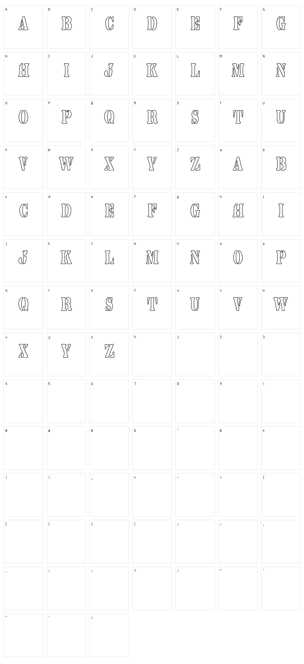 Yarrow Character Set