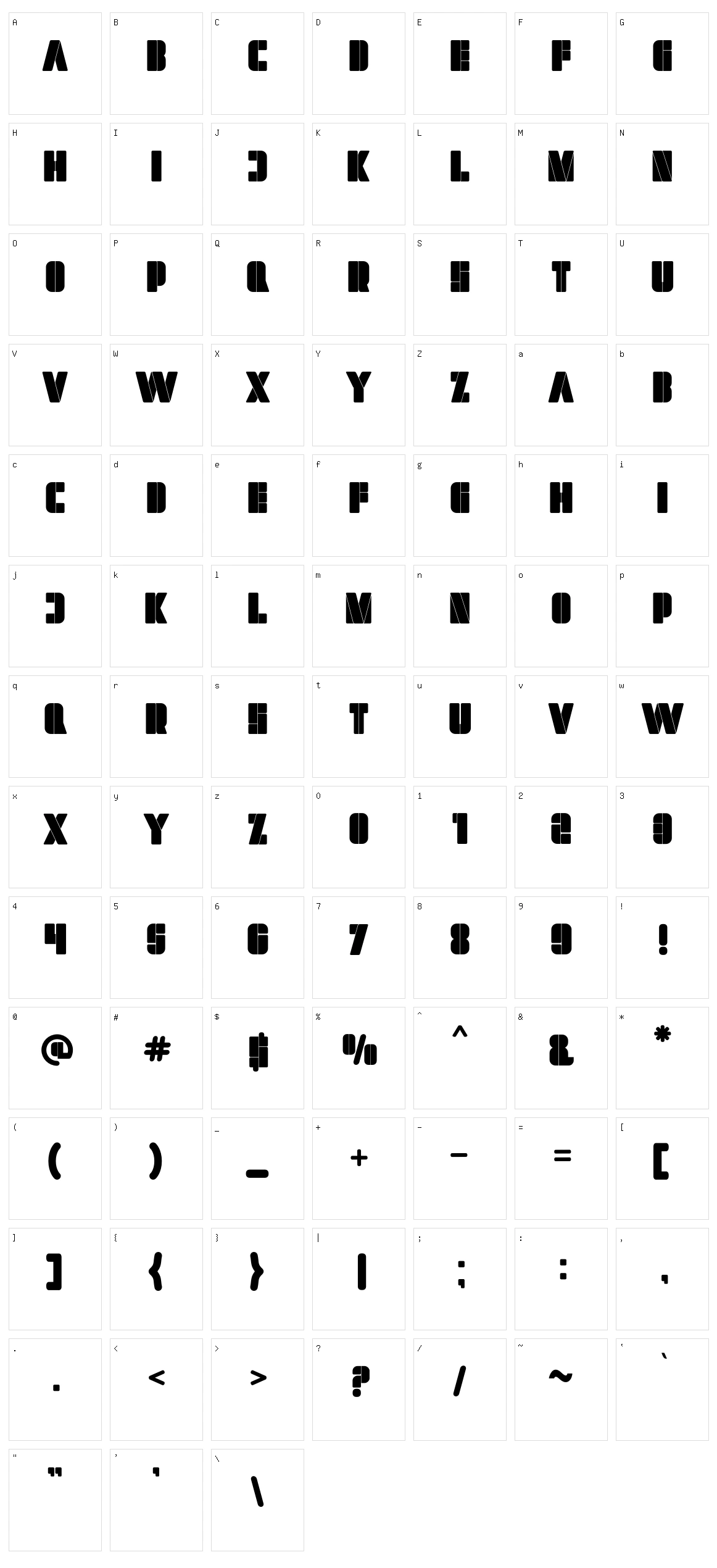 Zucchero Character Set