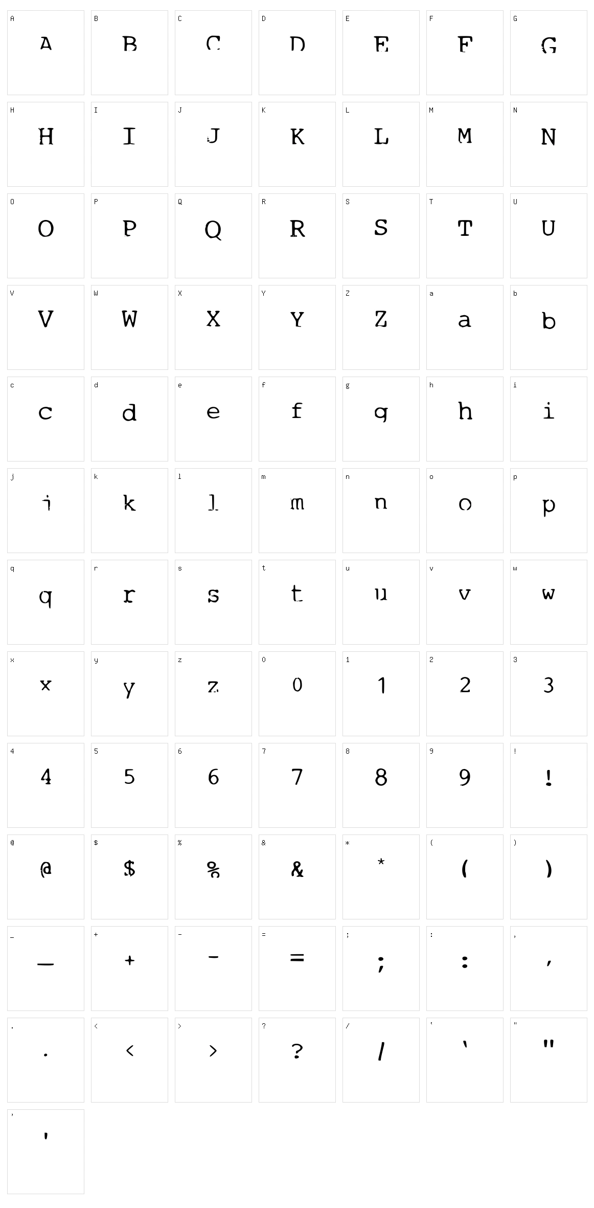 1980s Writer Character Set