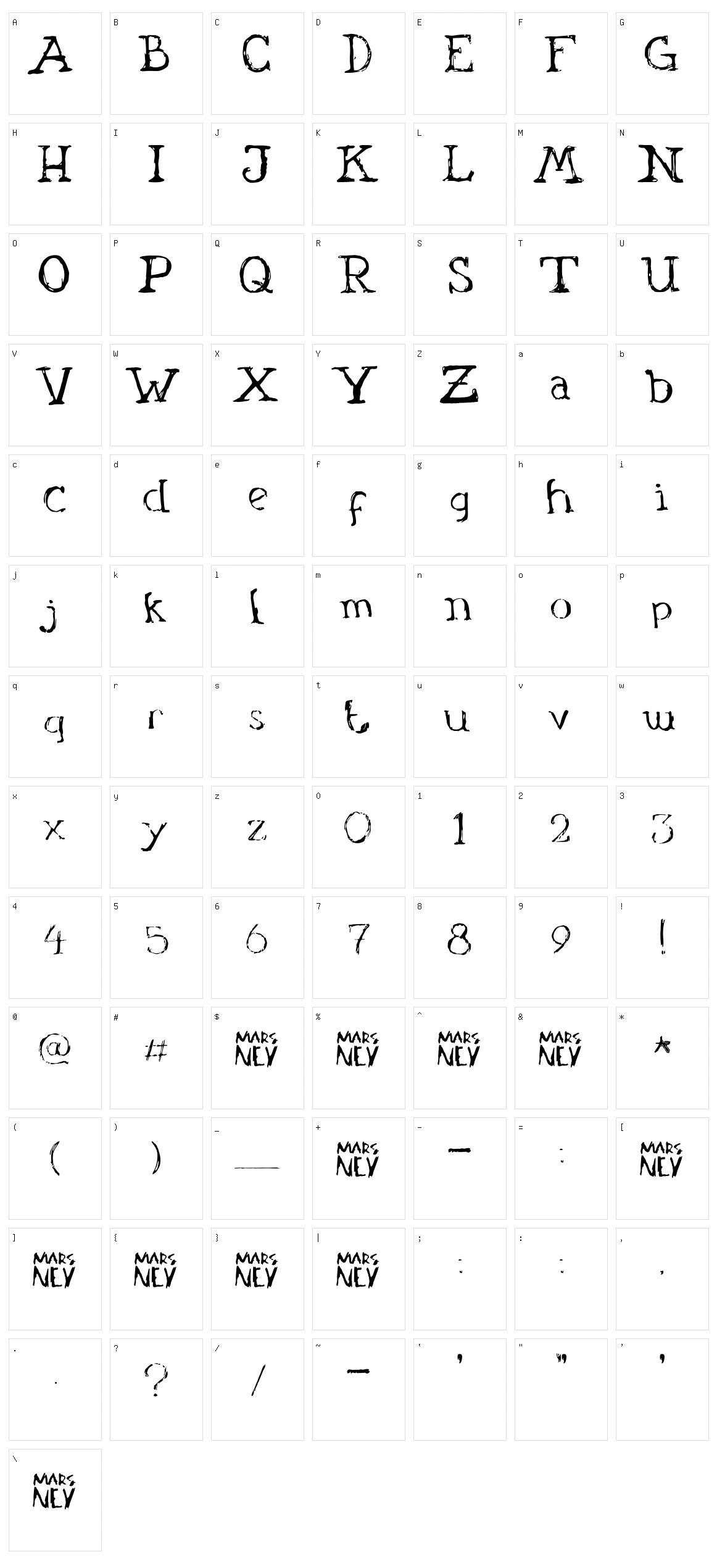 29 Days By Marsnev Character Set