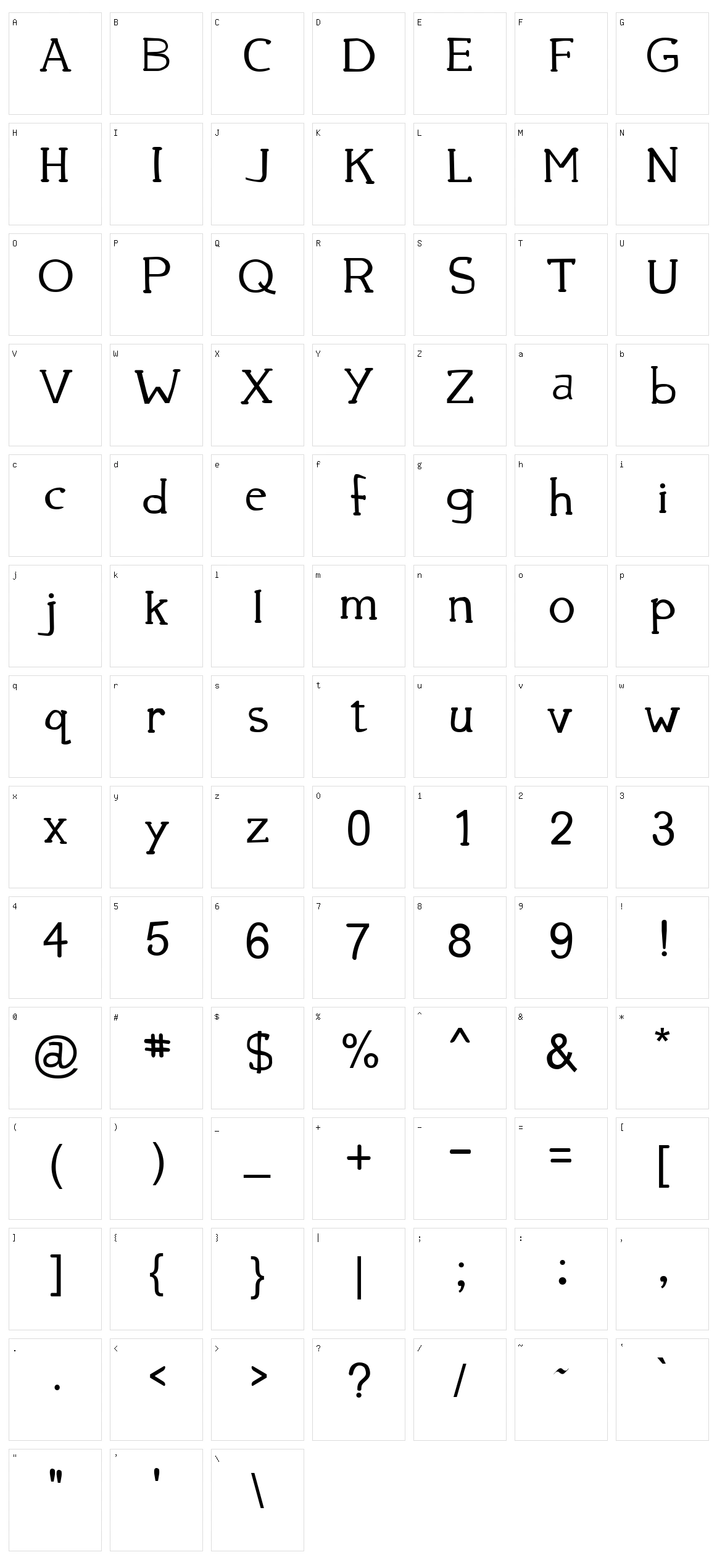 39 Smooth Character Set