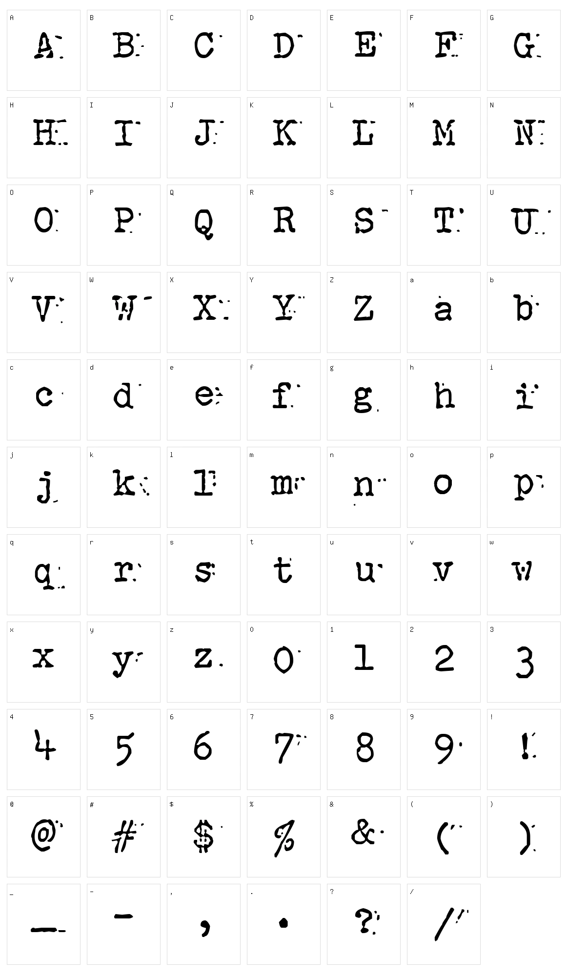 Anchorless Echo Character Set