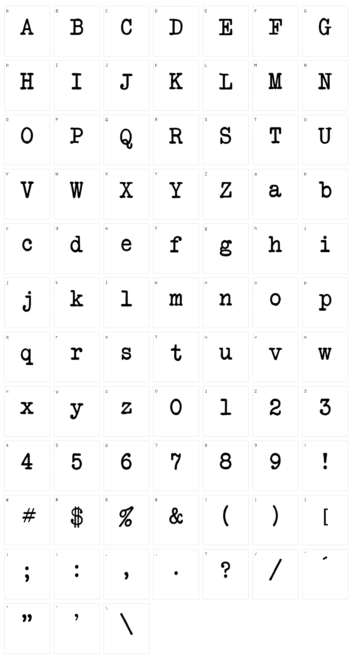 Another Typewriter Character Set