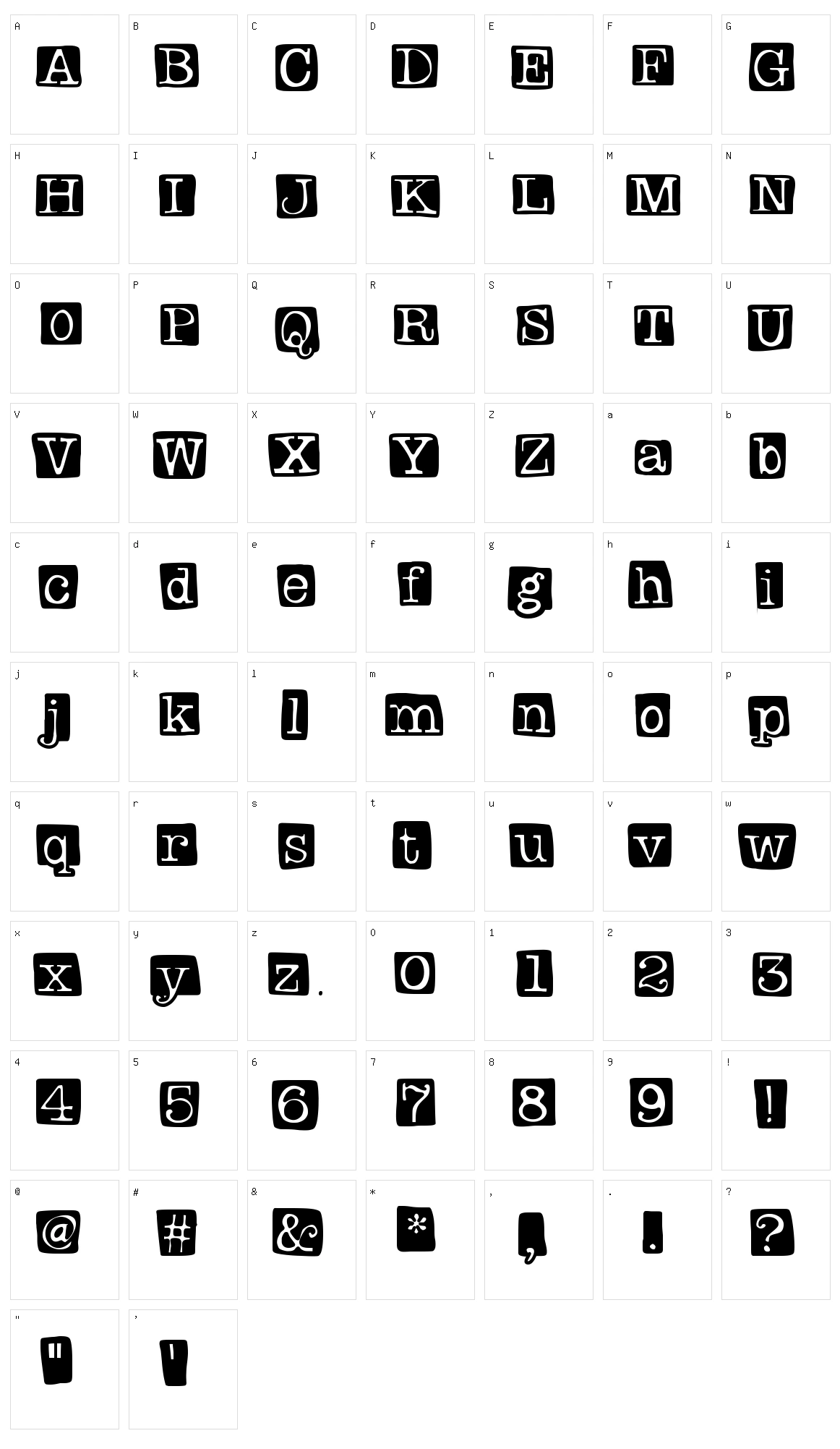 Badly Stamped Character Set