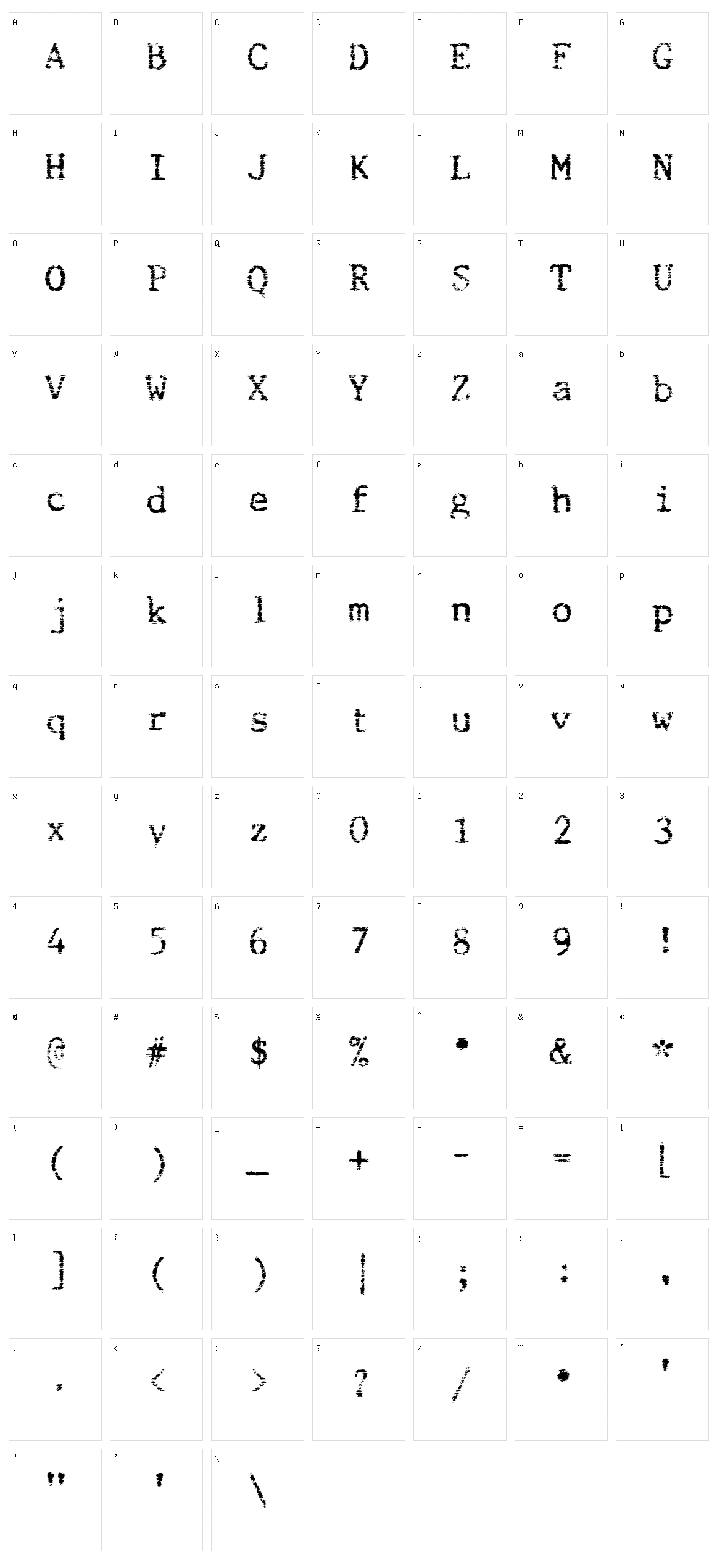 Beccaria Character Set