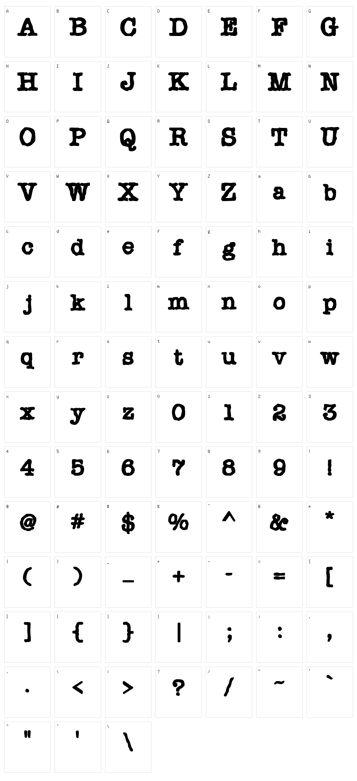 Chonker Character Set