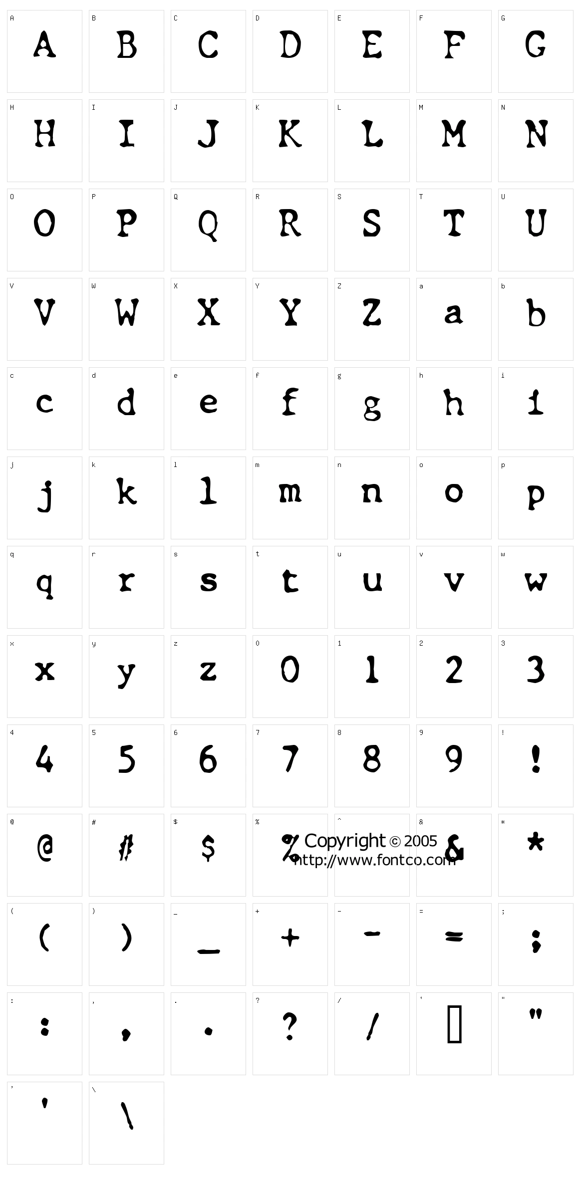 Chunk Type Character Set