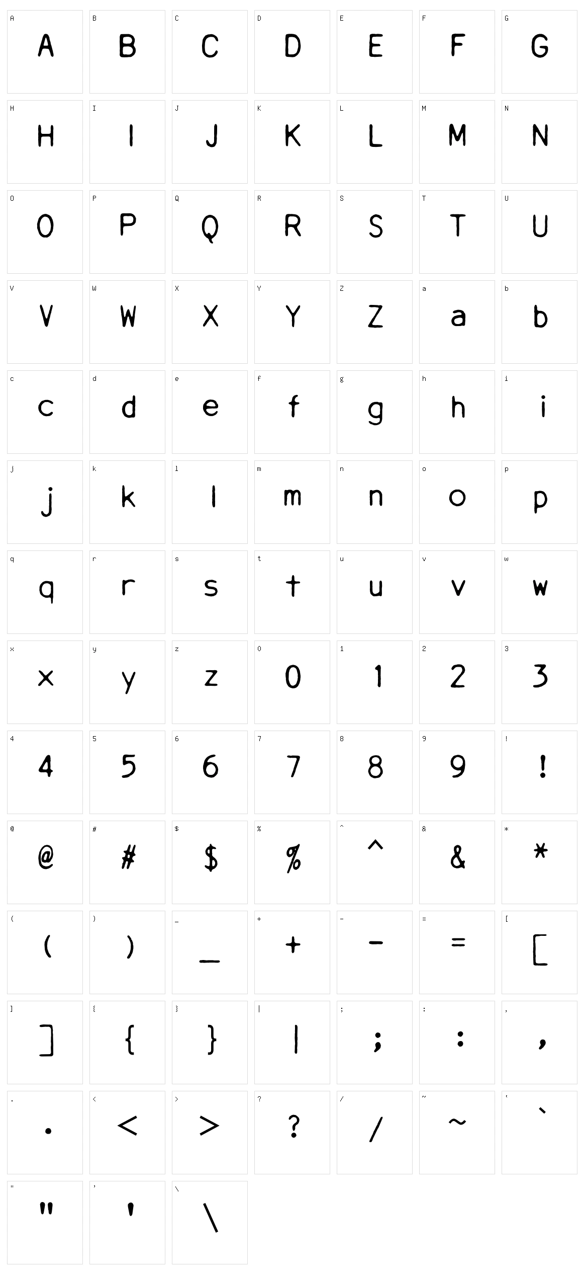 Daisy Wheel Character Set