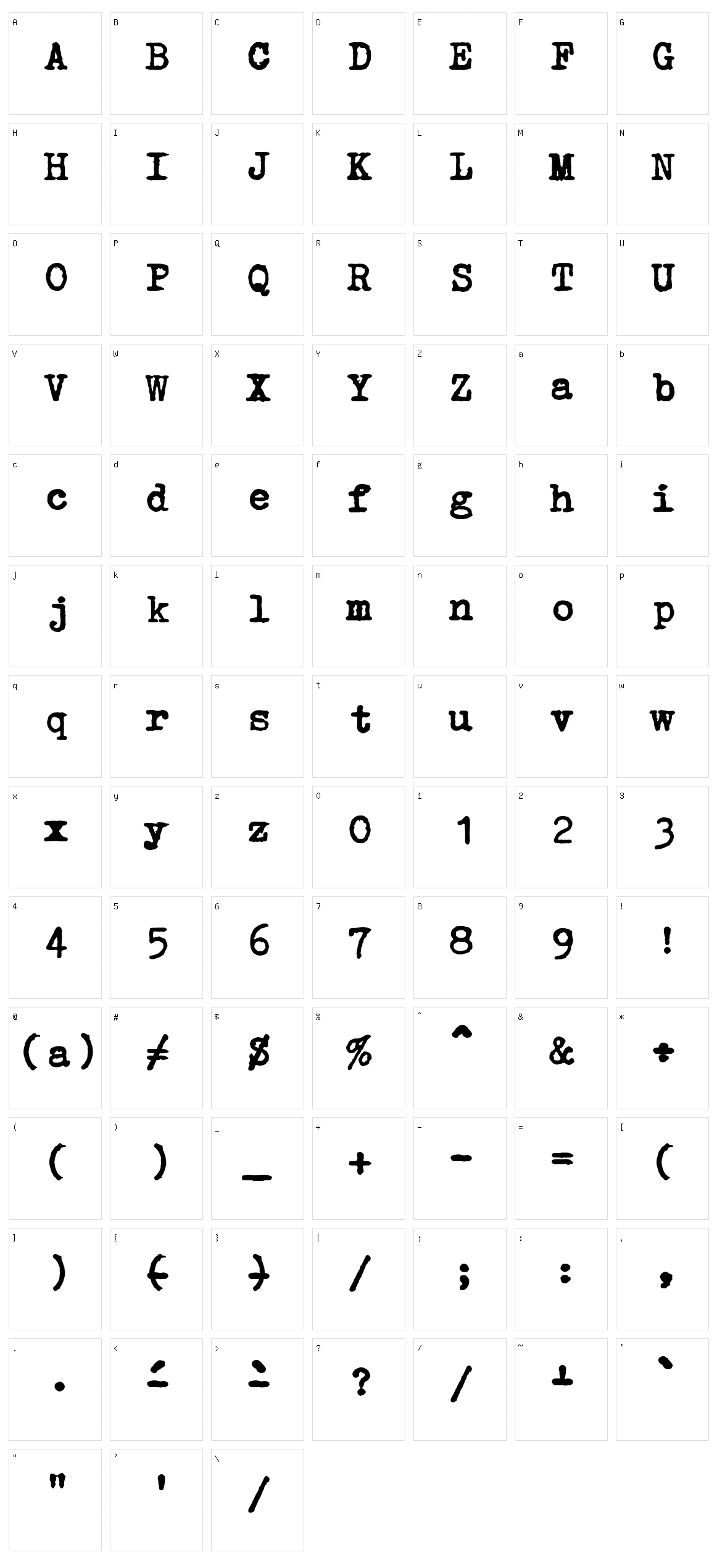 Erika Ormig Character Set