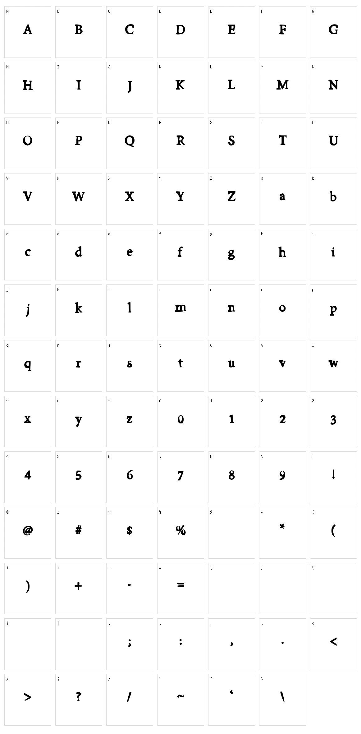 First Day Character Set