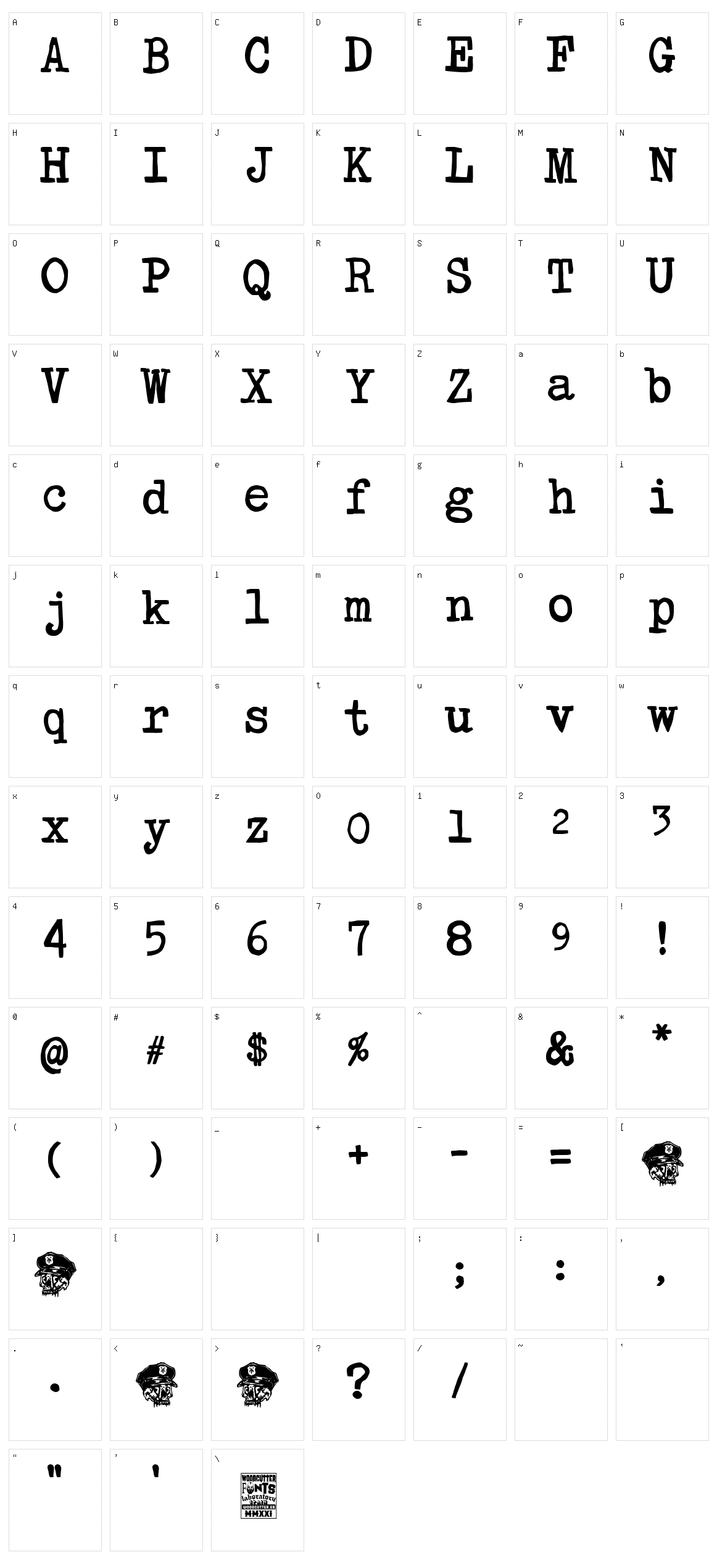 Formulario 1312 Character Set