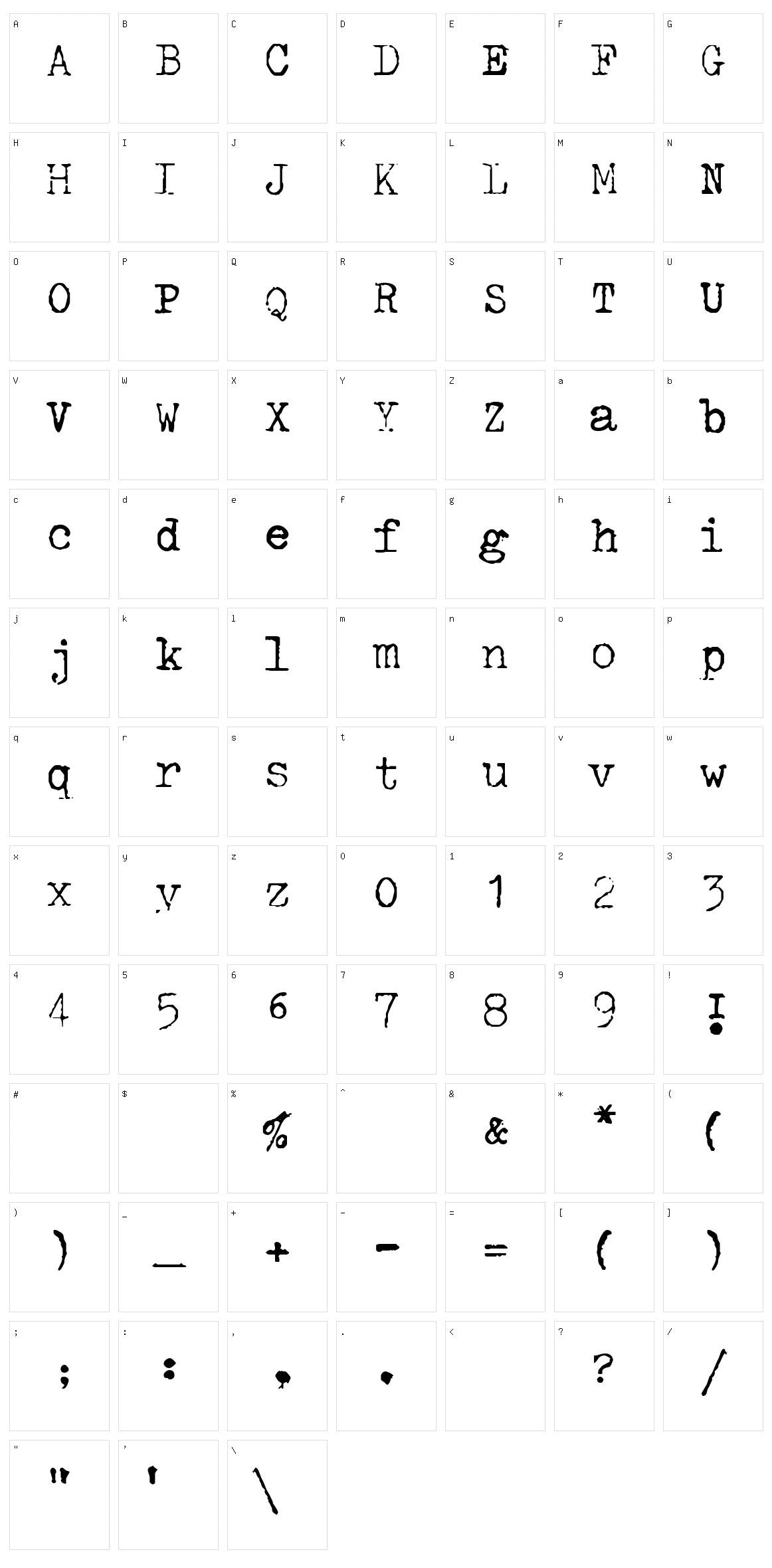 GF Halda Character Set