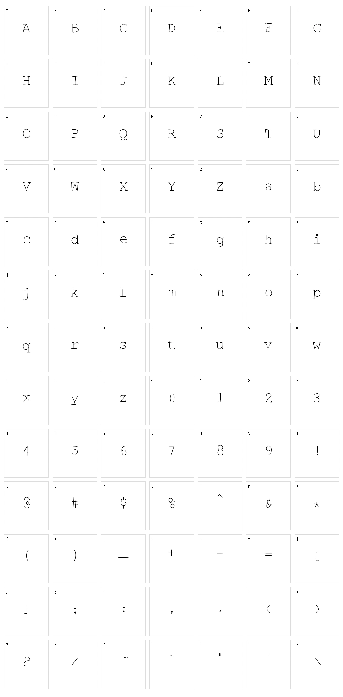 Hand Typist Character Set