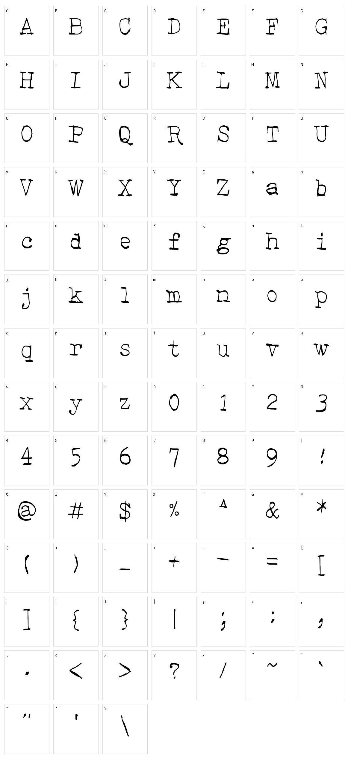 Hehku Character Set