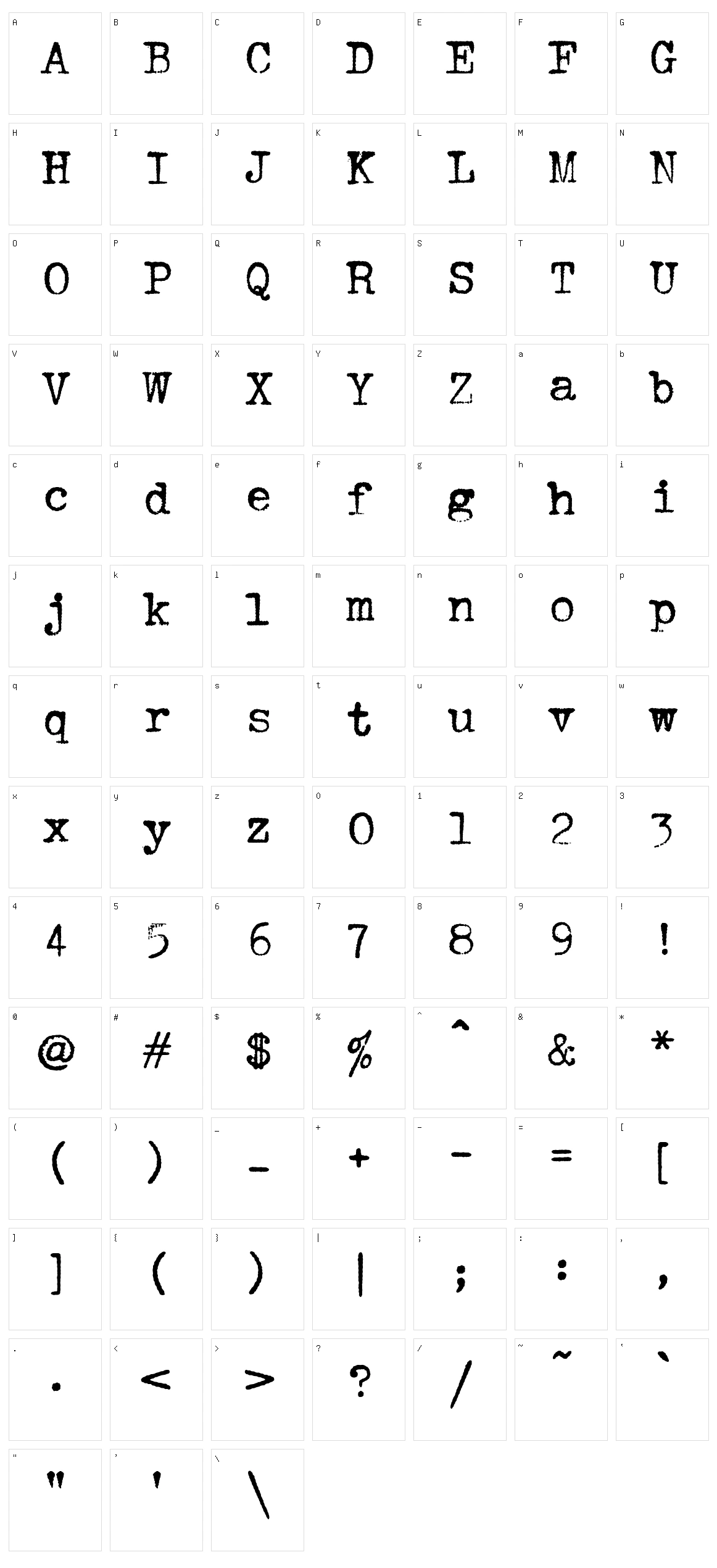 Hermes 1943 Character Set